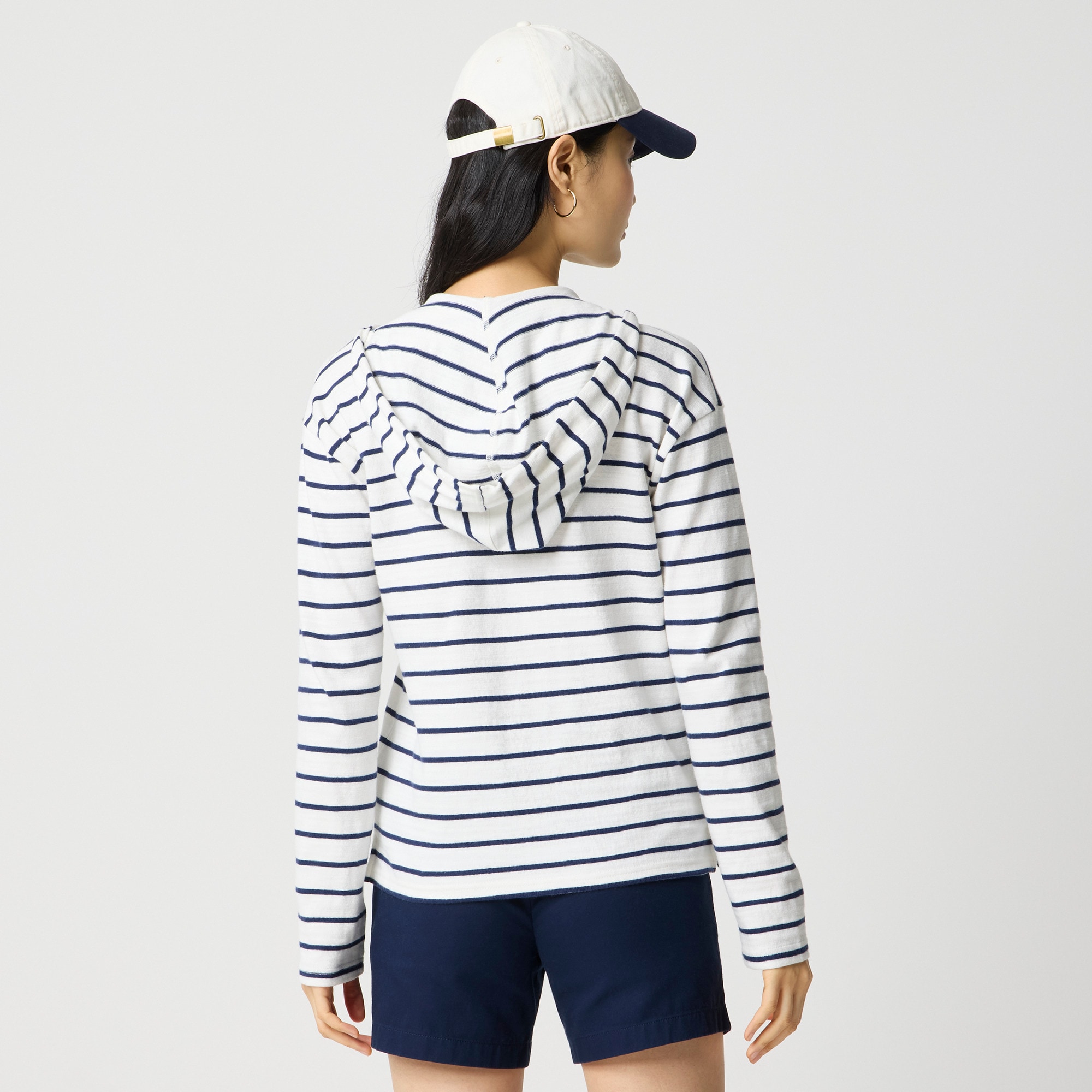 Striped V-neck hoodie