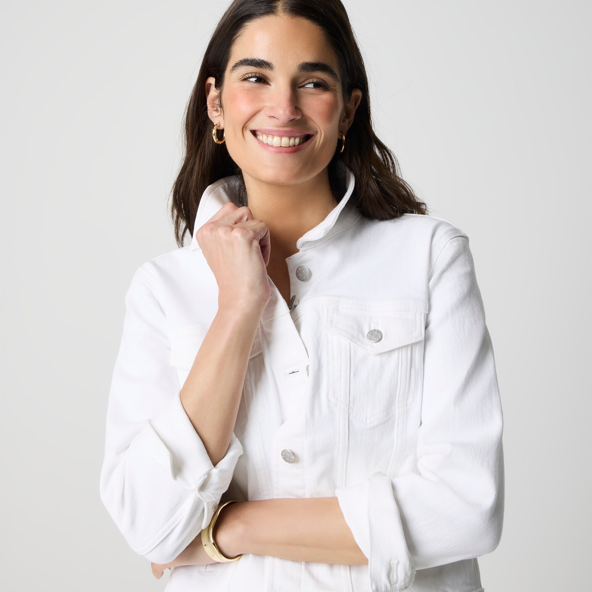 Relaxed denim jacket in white