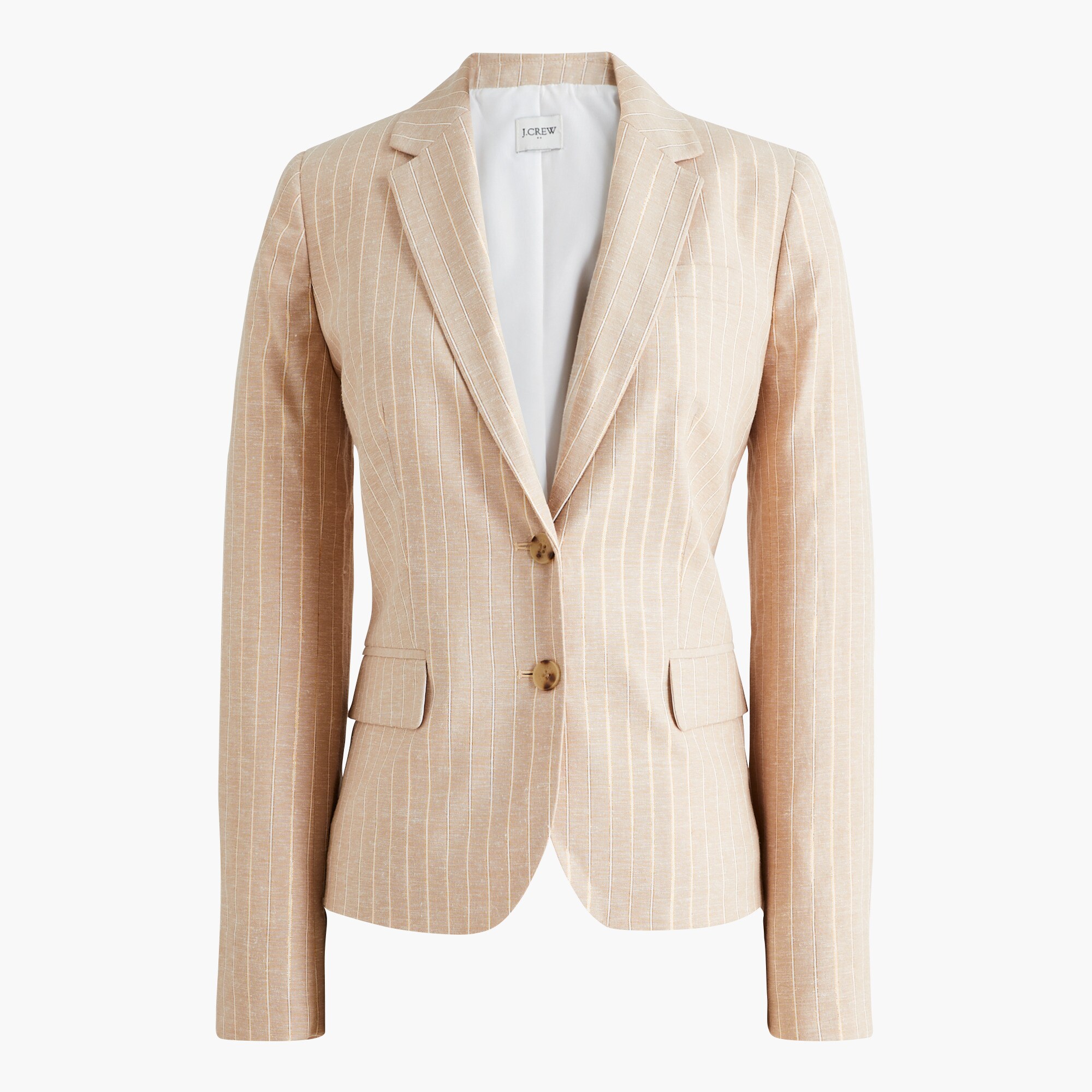 Pinstripe Linen-blend Schoolboy Blazer For Women | Factory