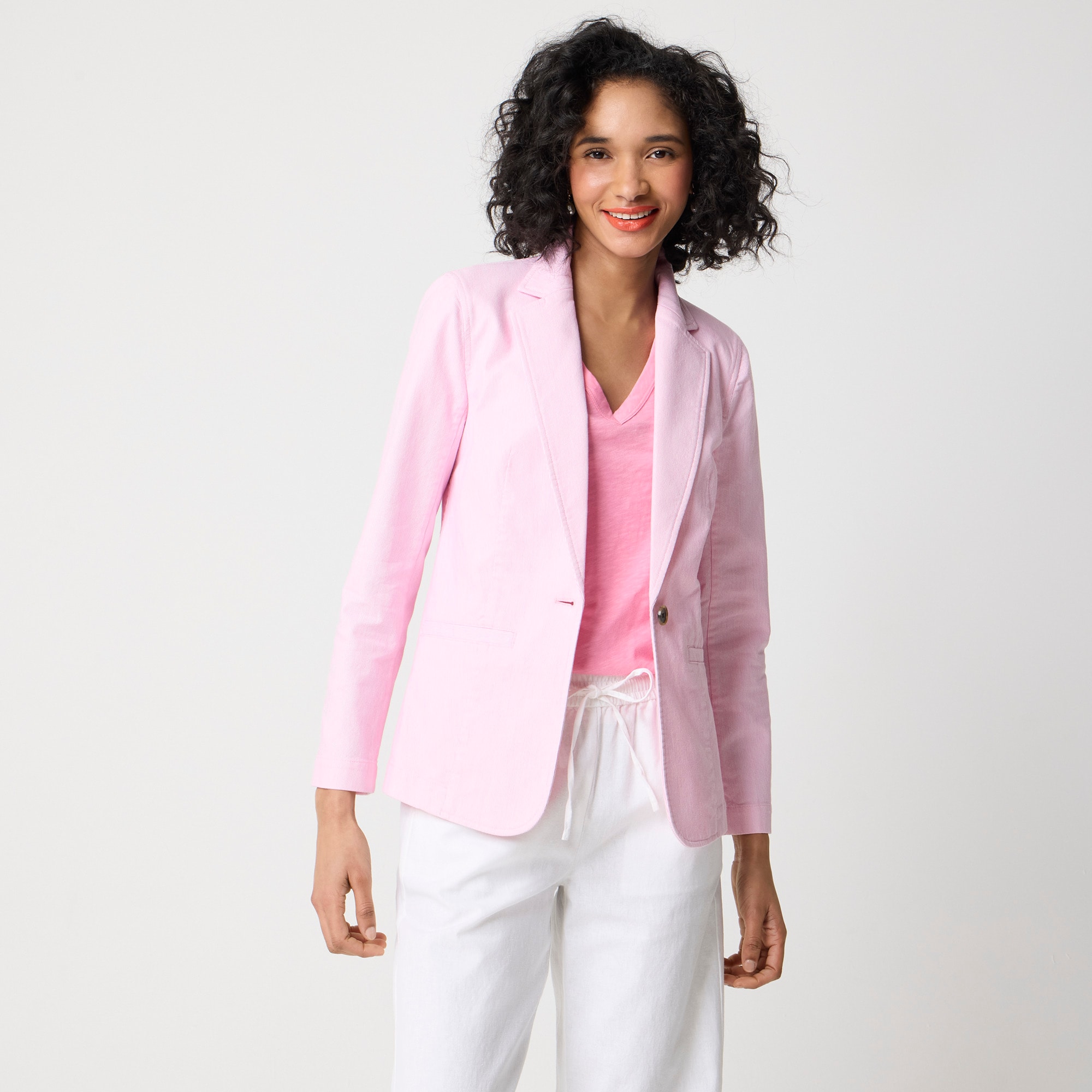 womens Cotton-blend stretch relaxed blazer