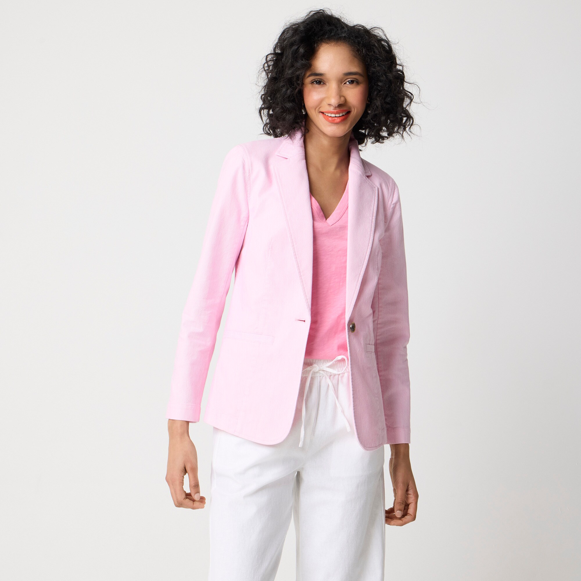 womens Cotton-blend stretch relaxed blazer