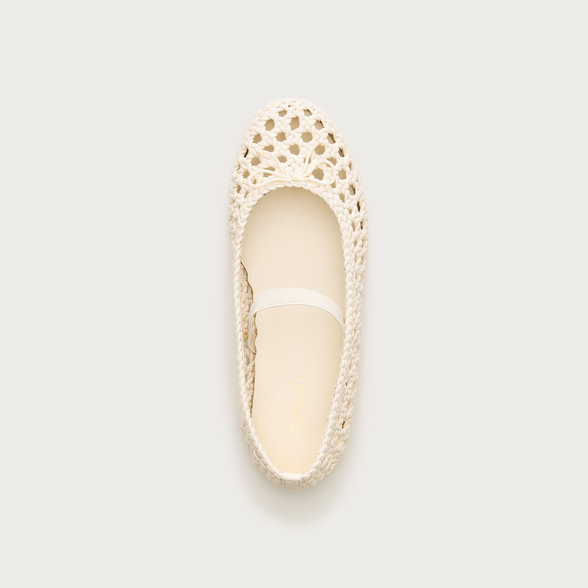 Girls' basketweave ballet flats in metallic