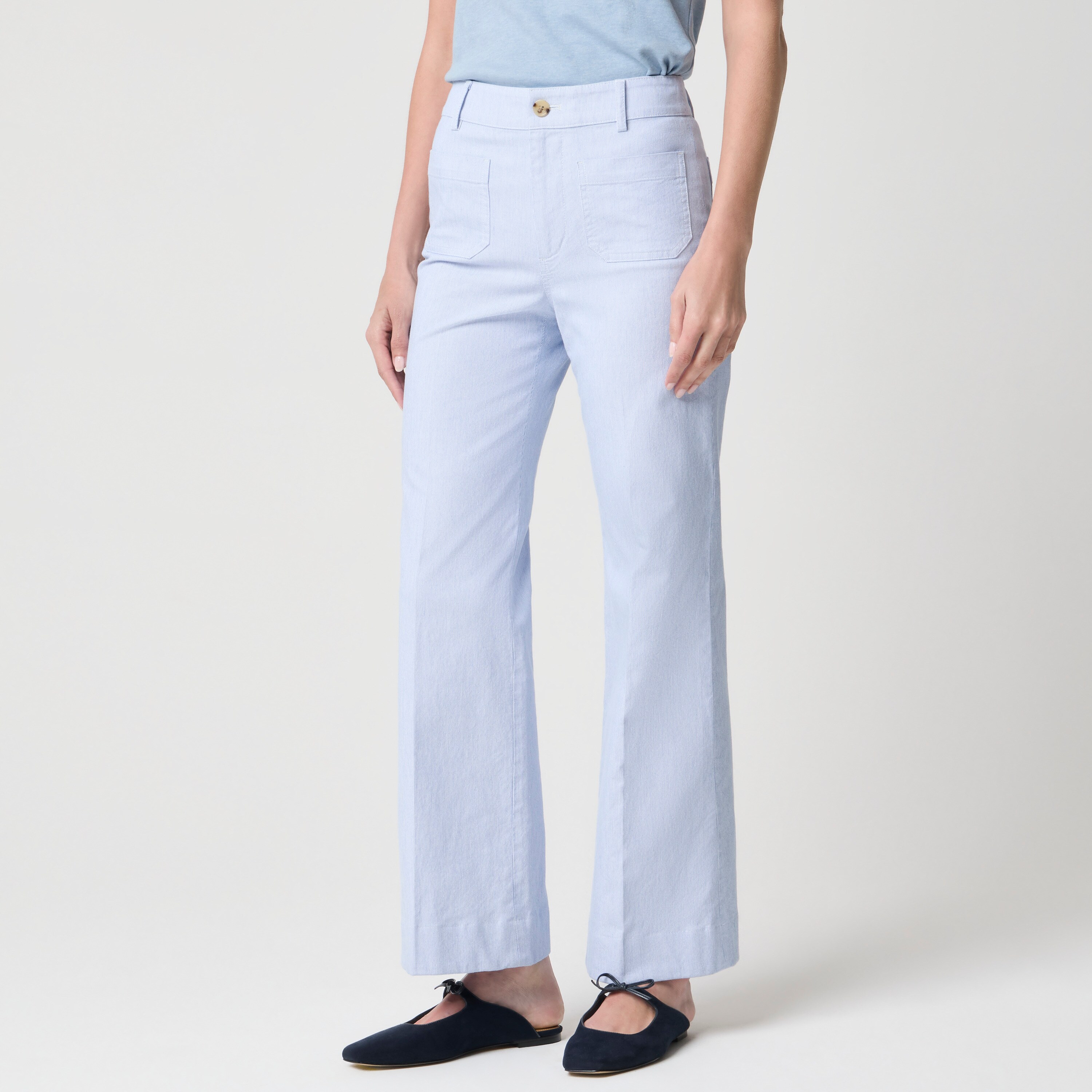 Lizzie high-rise patch-pocket wide-leg pant