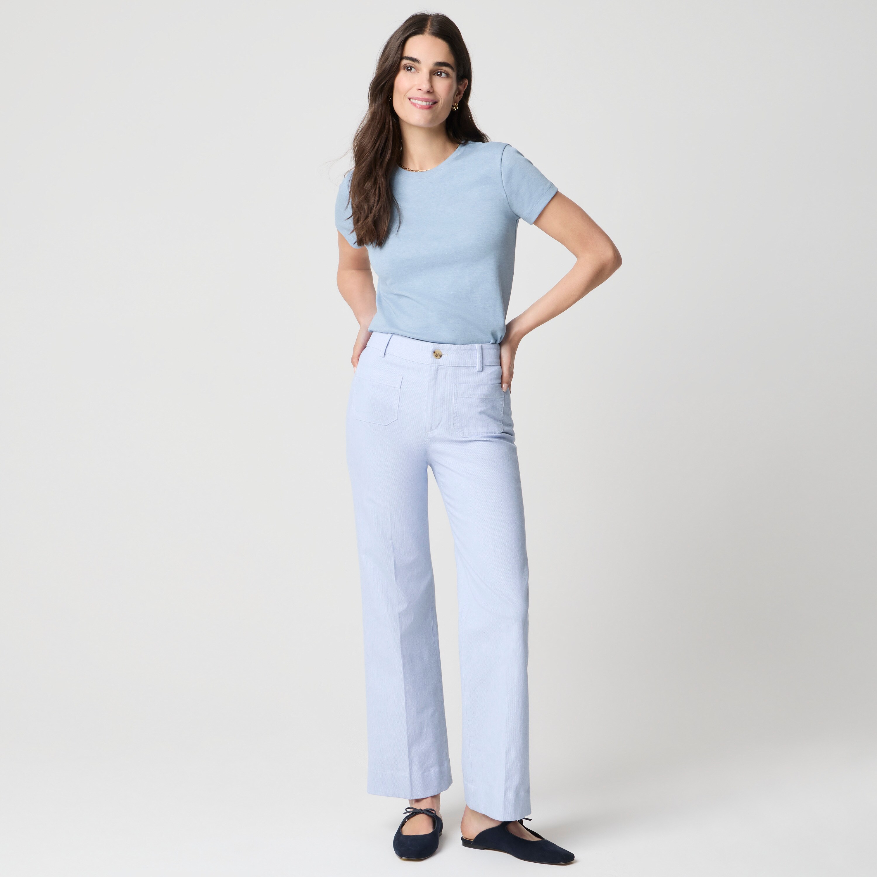 womens Lizzie high-rise patch-pocket wide-leg pant