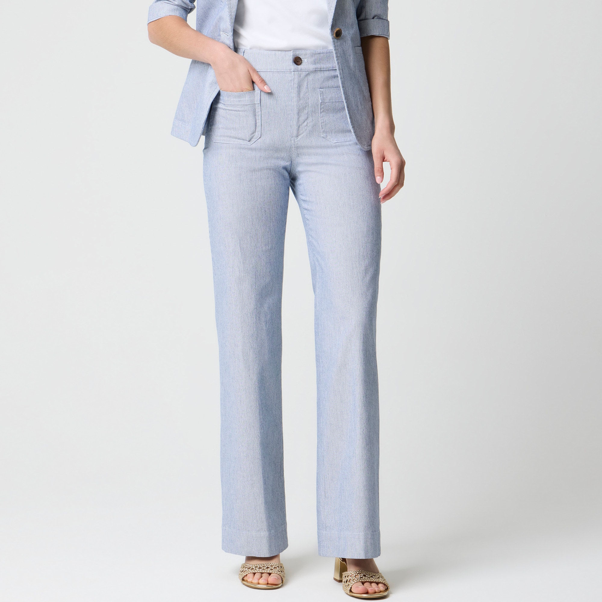 womens Lizzie high-rise patch-pocket wide-leg pant
