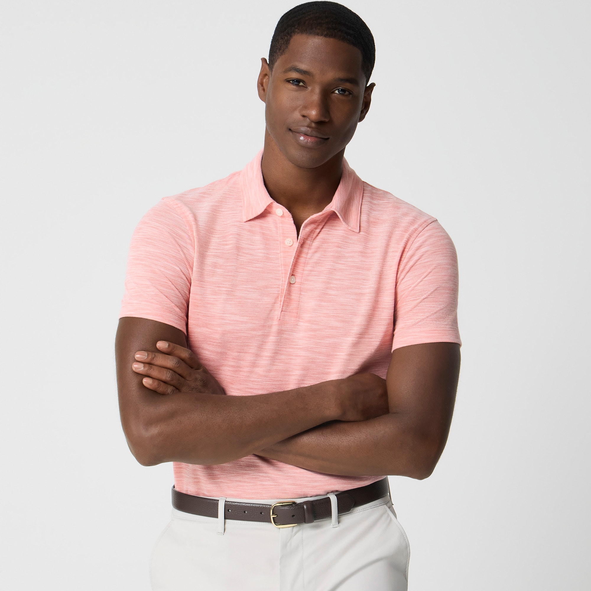 Slub piqué performance polo shirt