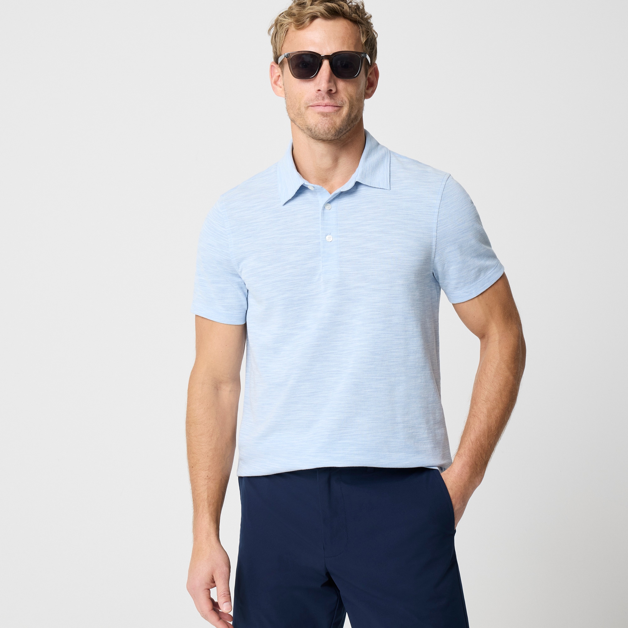 Slub piqué performance polo shirt
