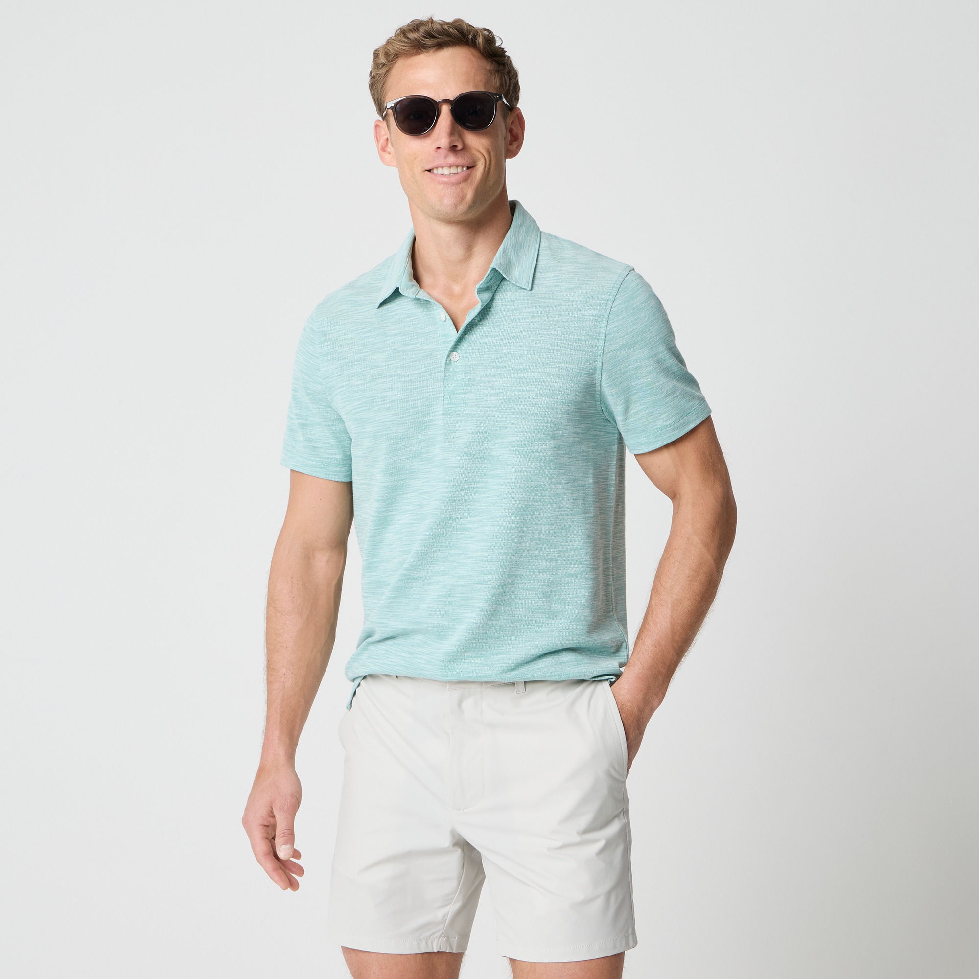 Slub piqué performance polo shirt