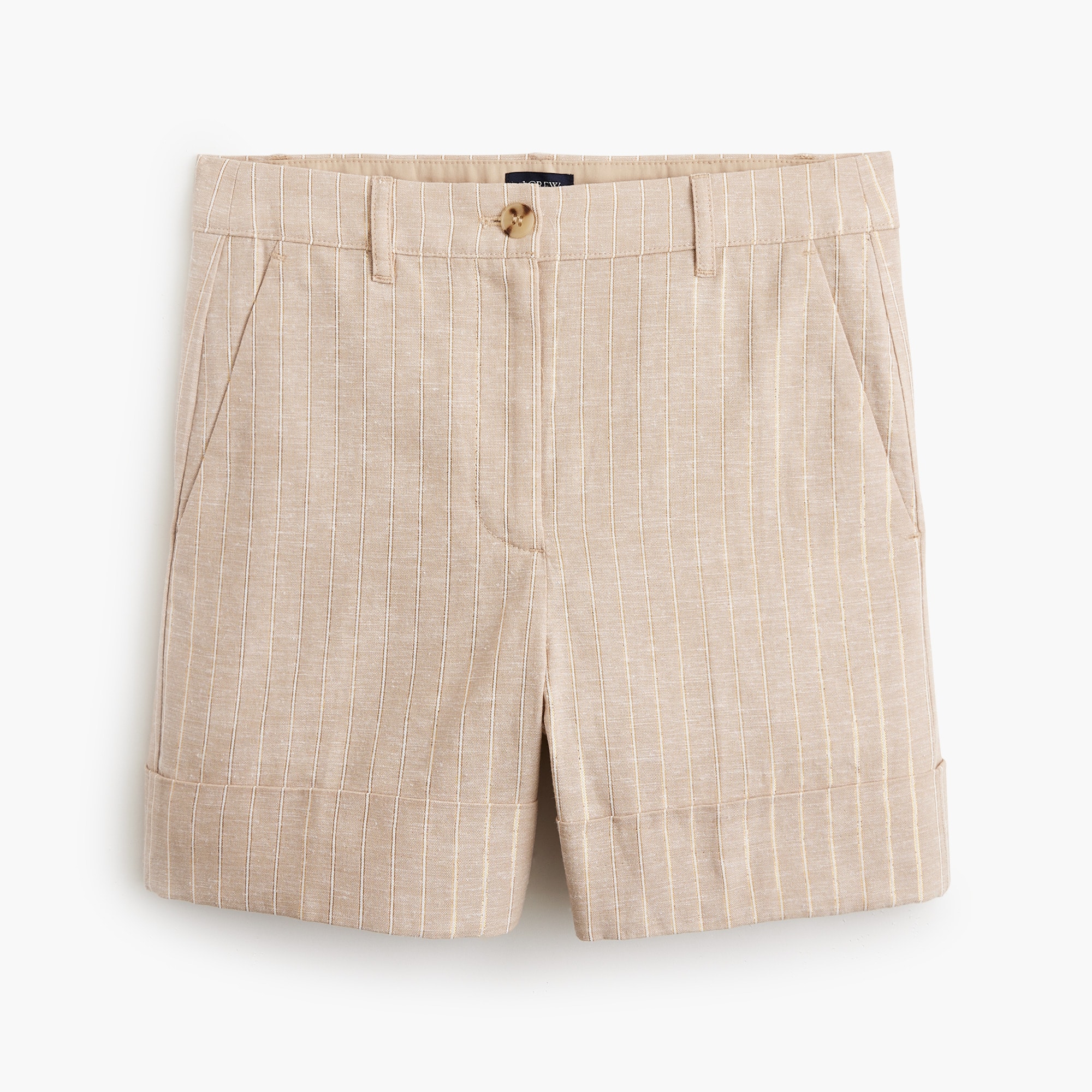 Cuffed short with metallic stripe