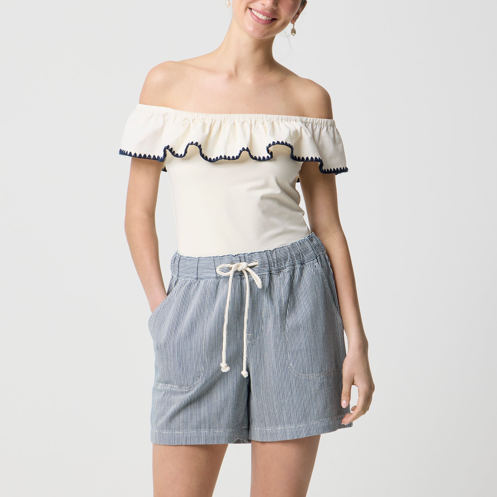 womens Drawstring denim short