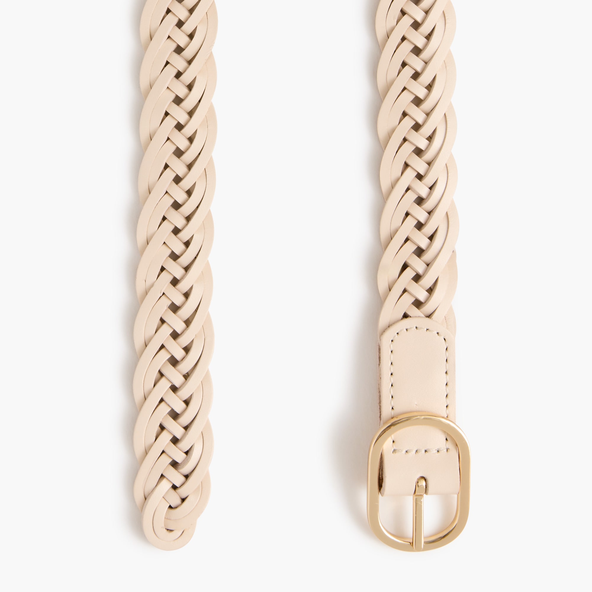 Leather skinny reversible braided belt