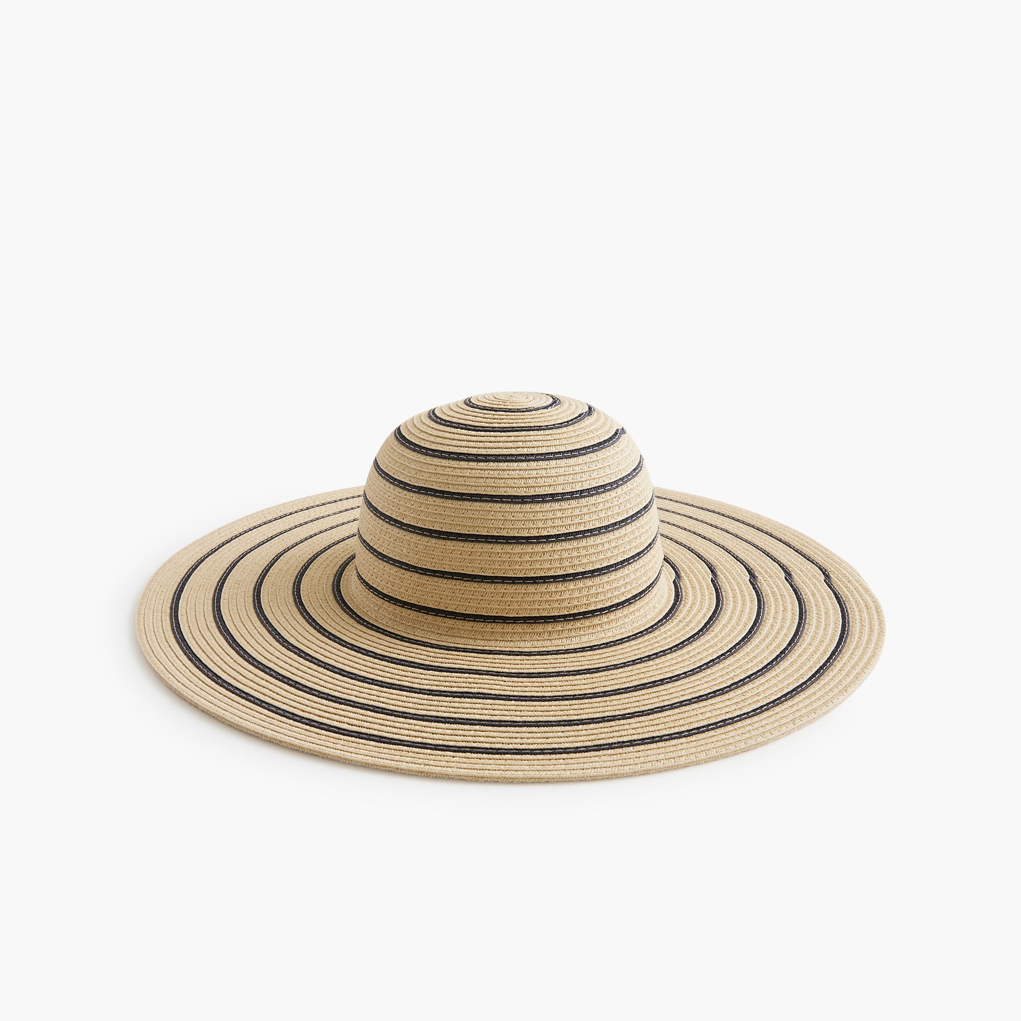 Striped wide-brim hat