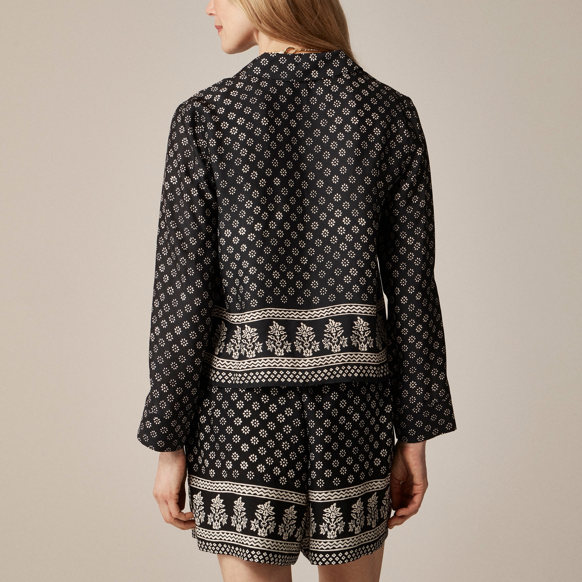 Camp-collar button-up shirt in block print - image 5
