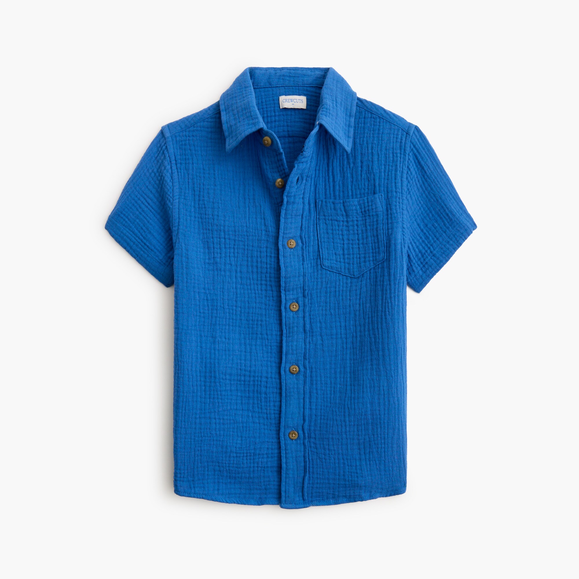 Boys' short-sleeve gauze button-down shirt