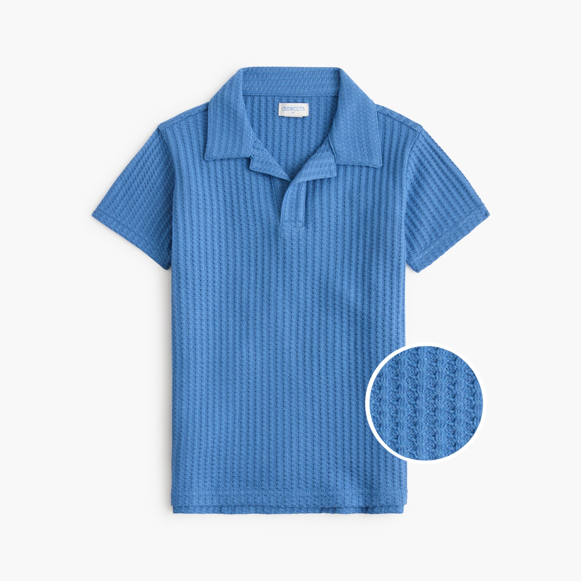 Boys' crochet textured polo shirt