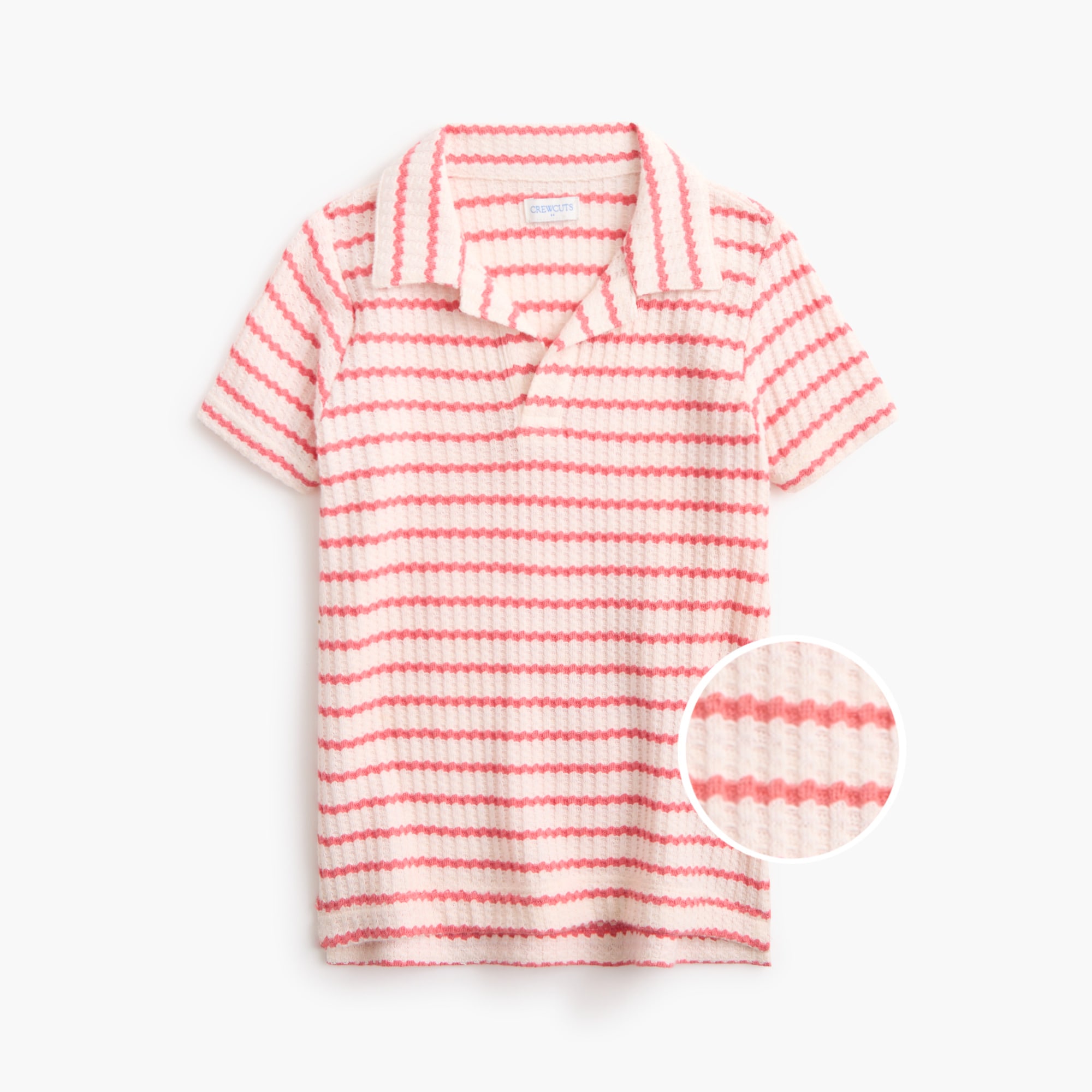 Boys' crochet textured polo shirt