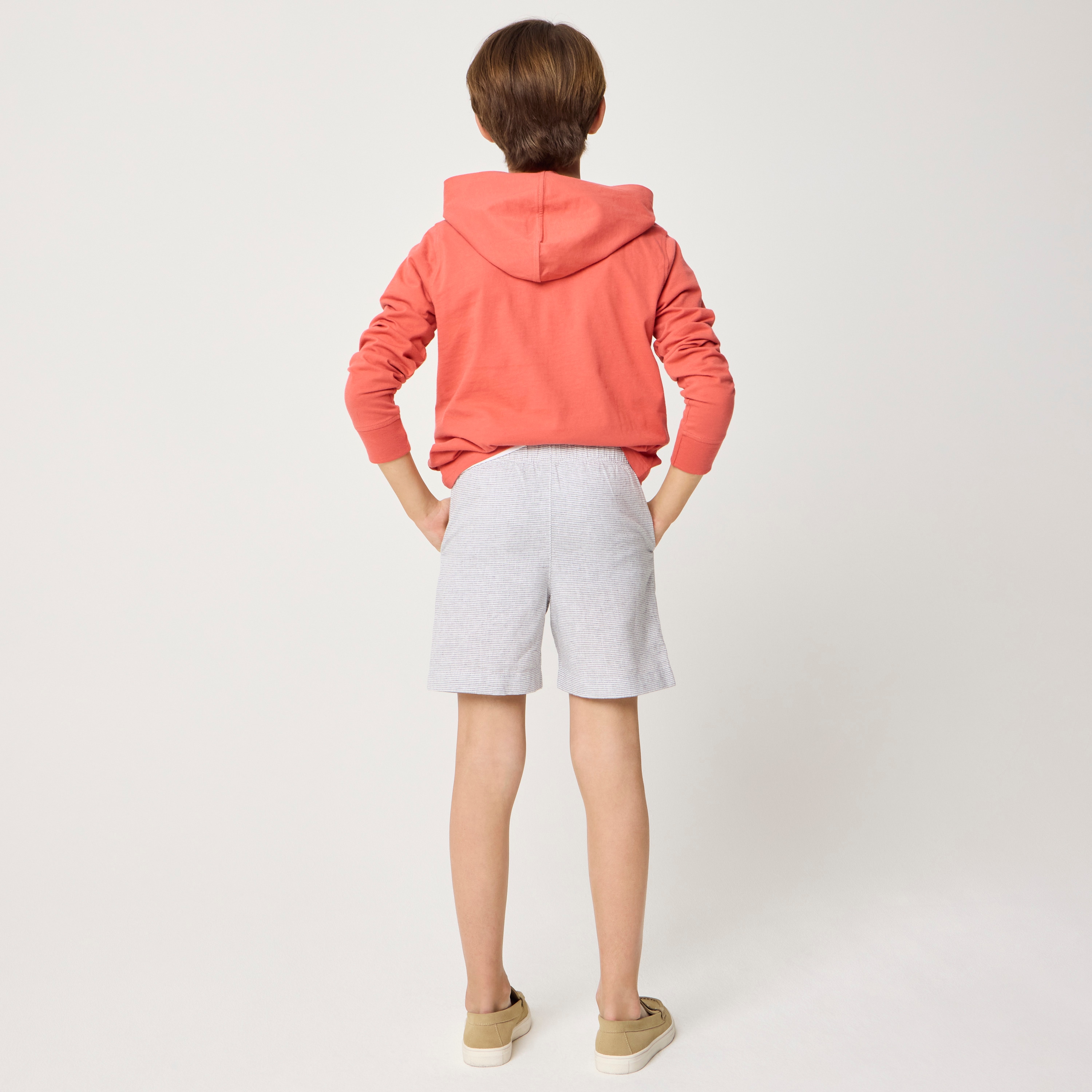Boys' linen-blend drawstring dock short