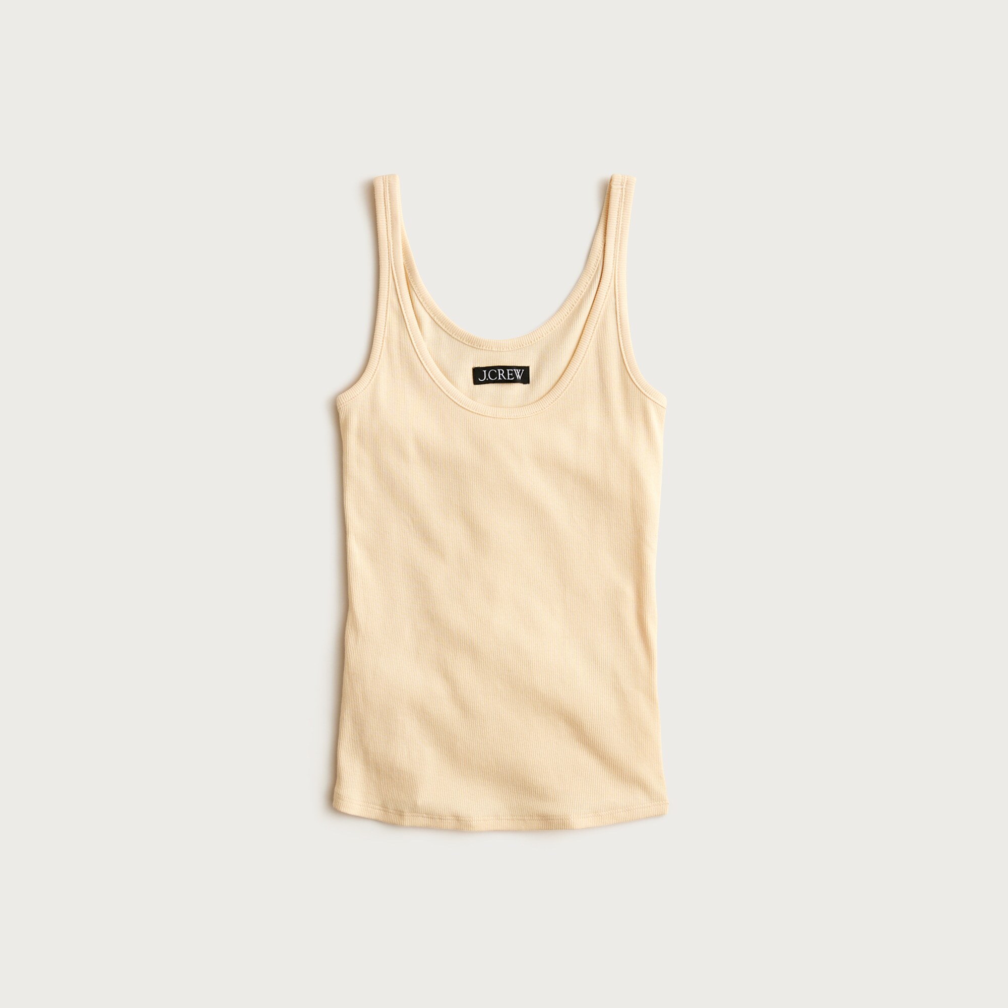 New fine rib scoopneck tank top