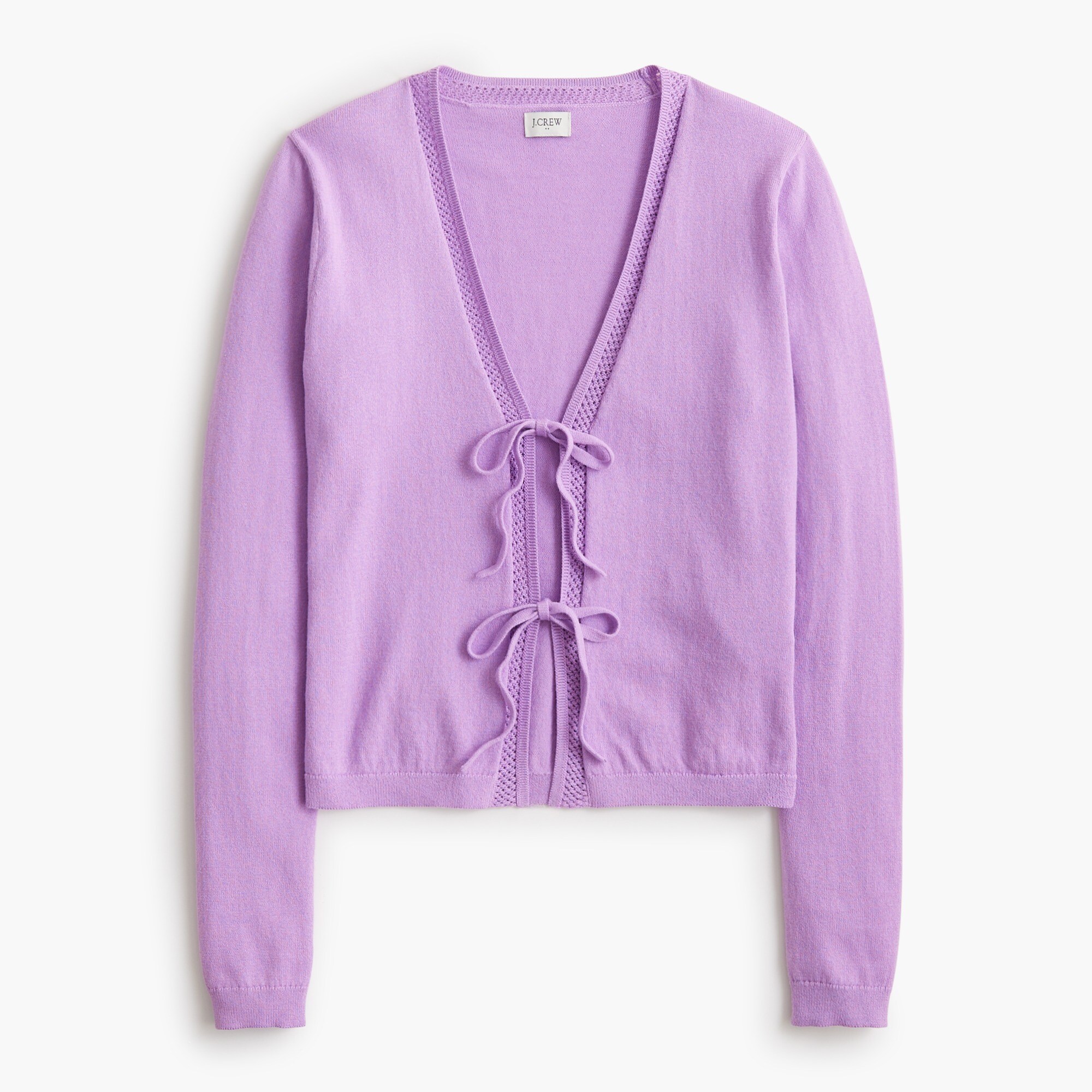 Tie-front cardigan sweater