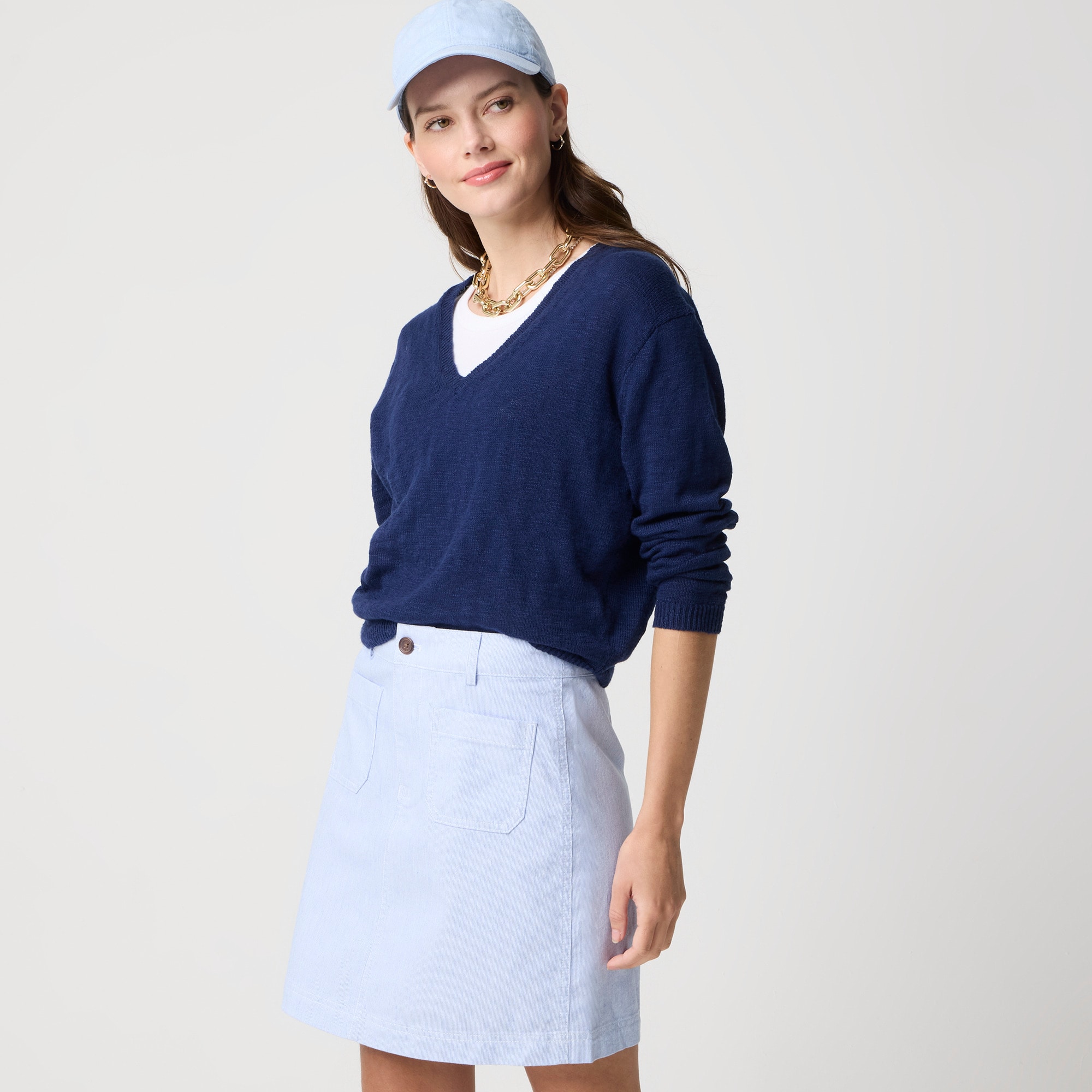 womens V-neck beach sweater