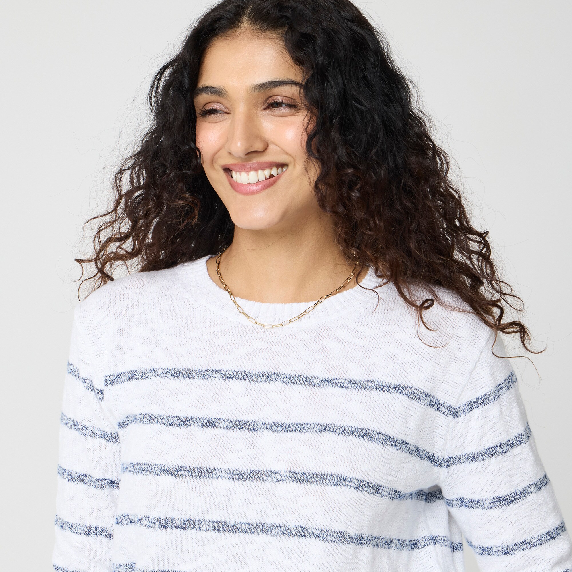 Striped crewneck beach sweater