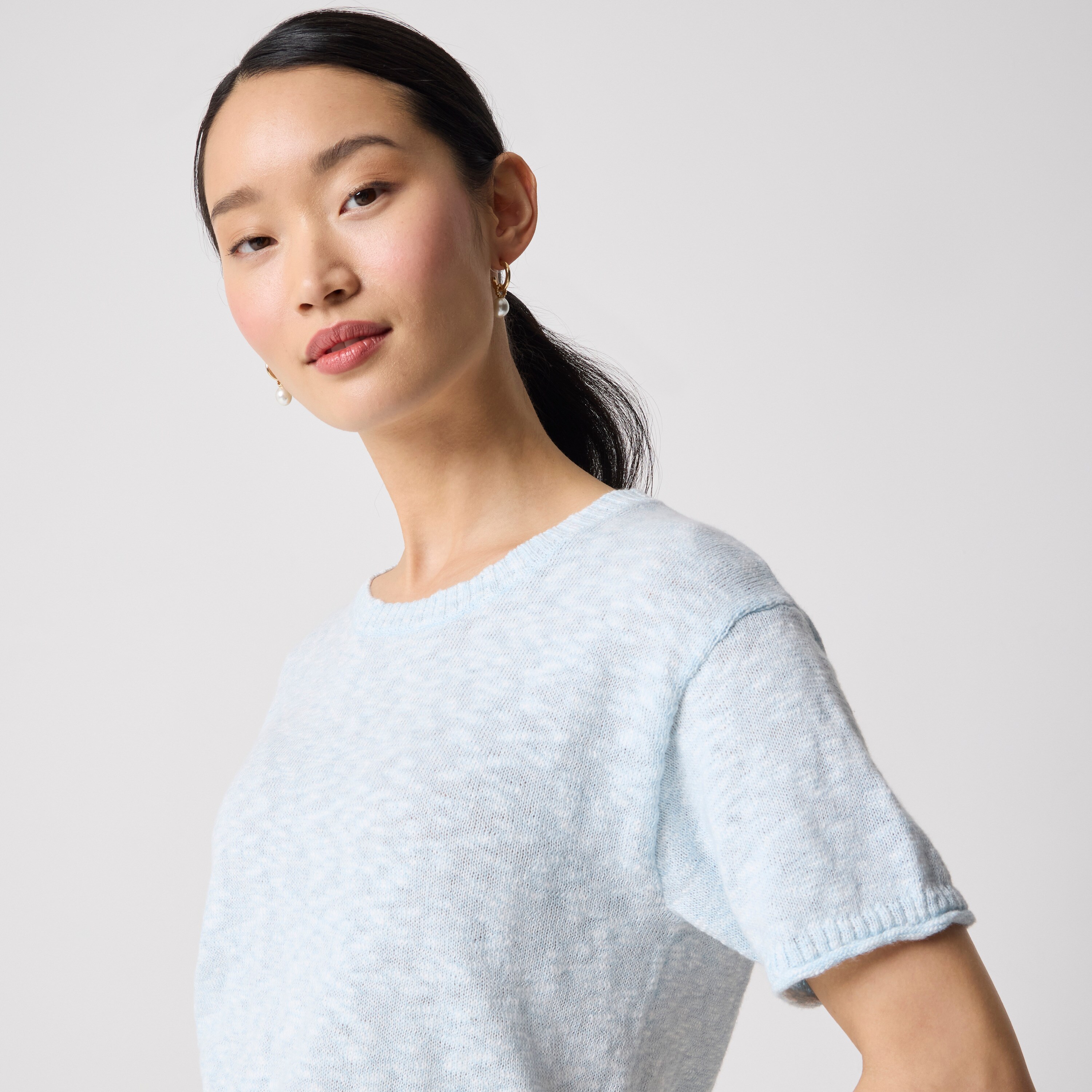 Short-sleeve relaxed beach sweater