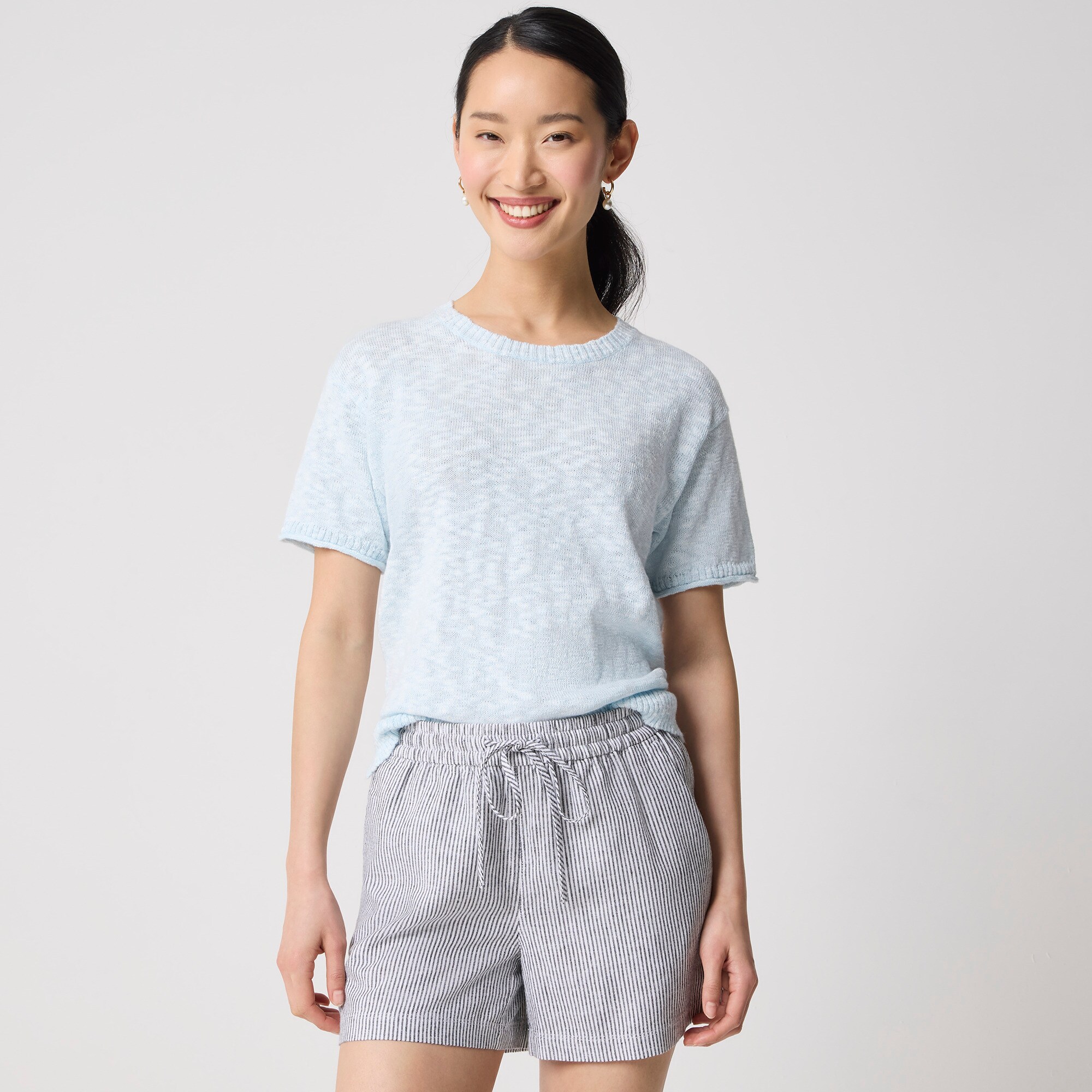 Short-sleeve relaxed beach sweater