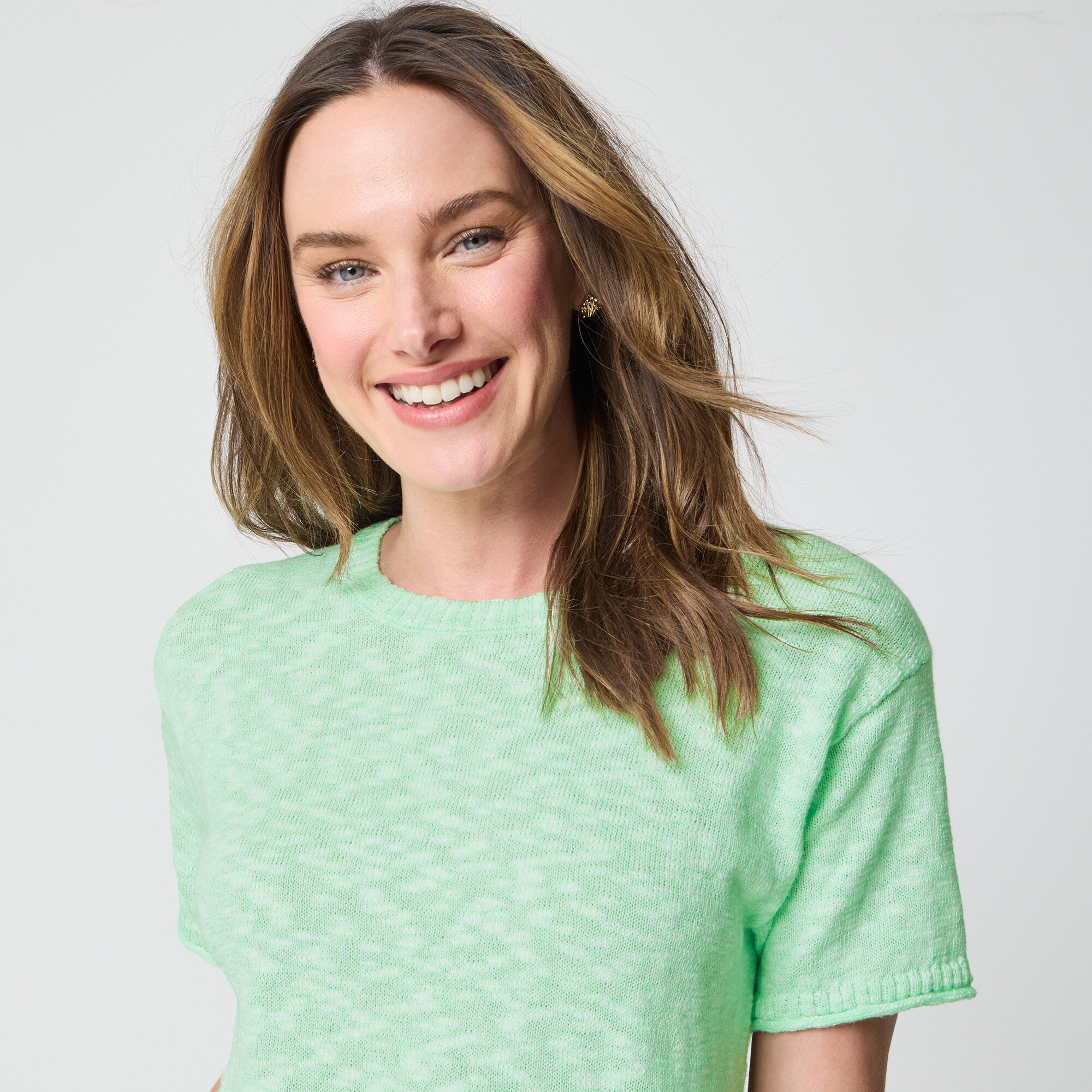 Short-sleeve relaxed beach sweater