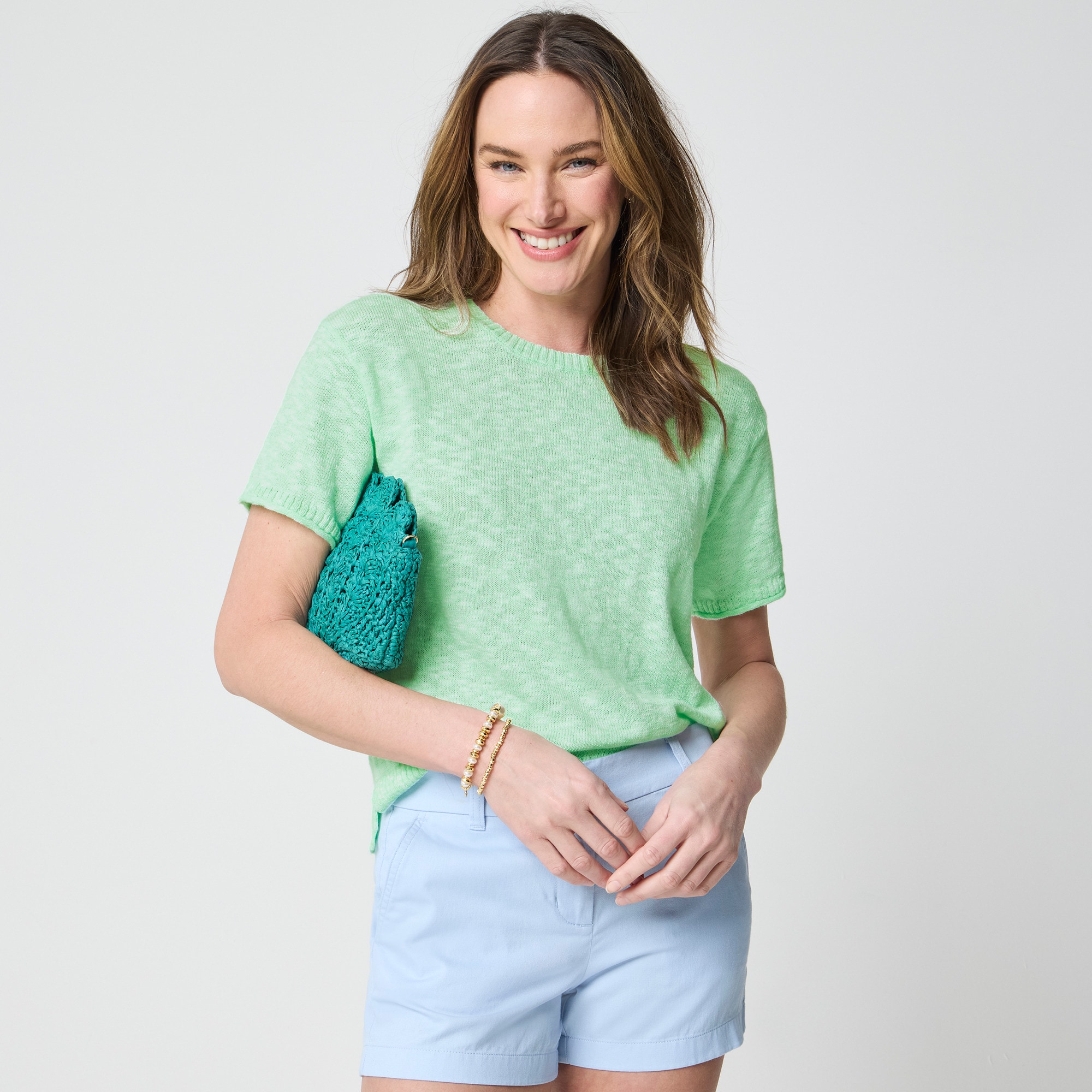 Short-sleeve relaxed beach sweater