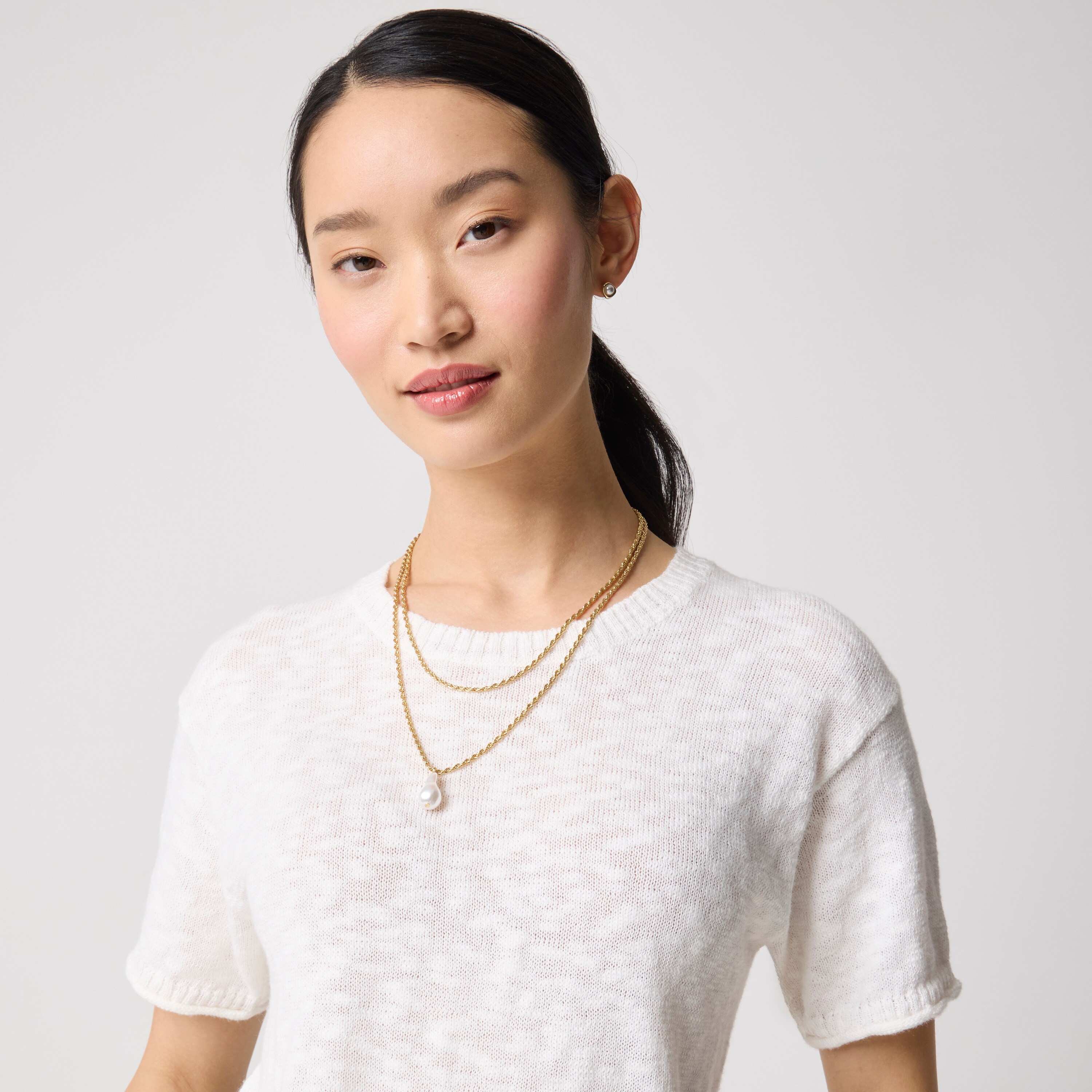 Short-sleeve relaxed beach sweater
