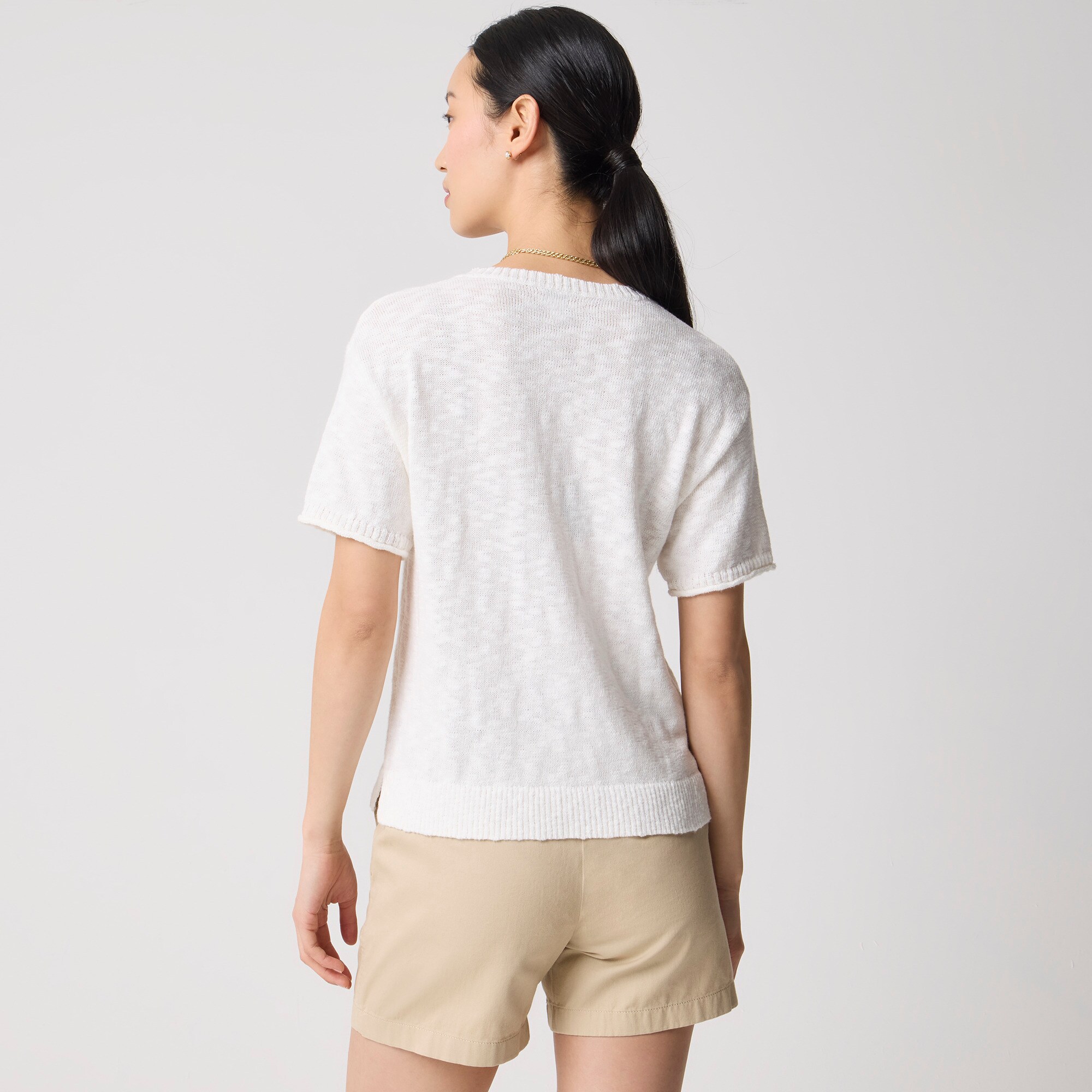 Short-sleeve relaxed beach sweater