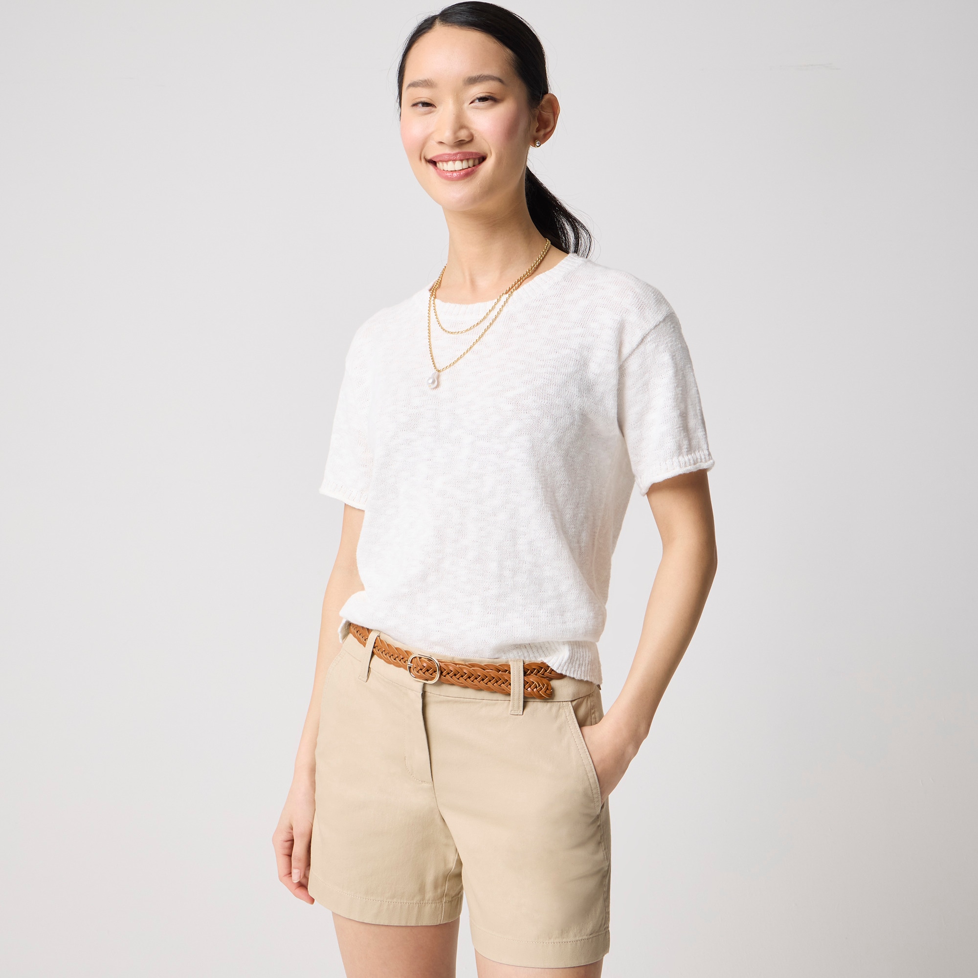Short-sleeve relaxed beach sweater