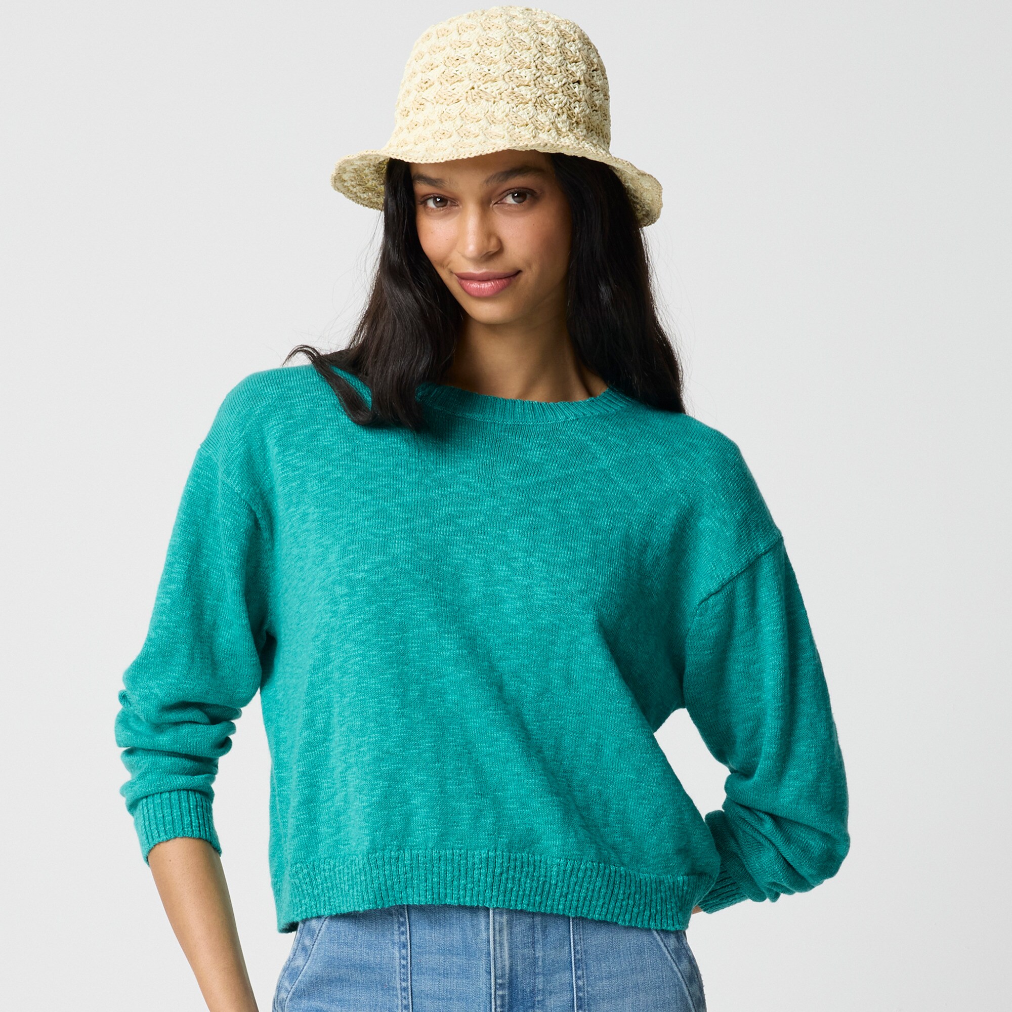 womens Oversized drop-shoulder beach sweater