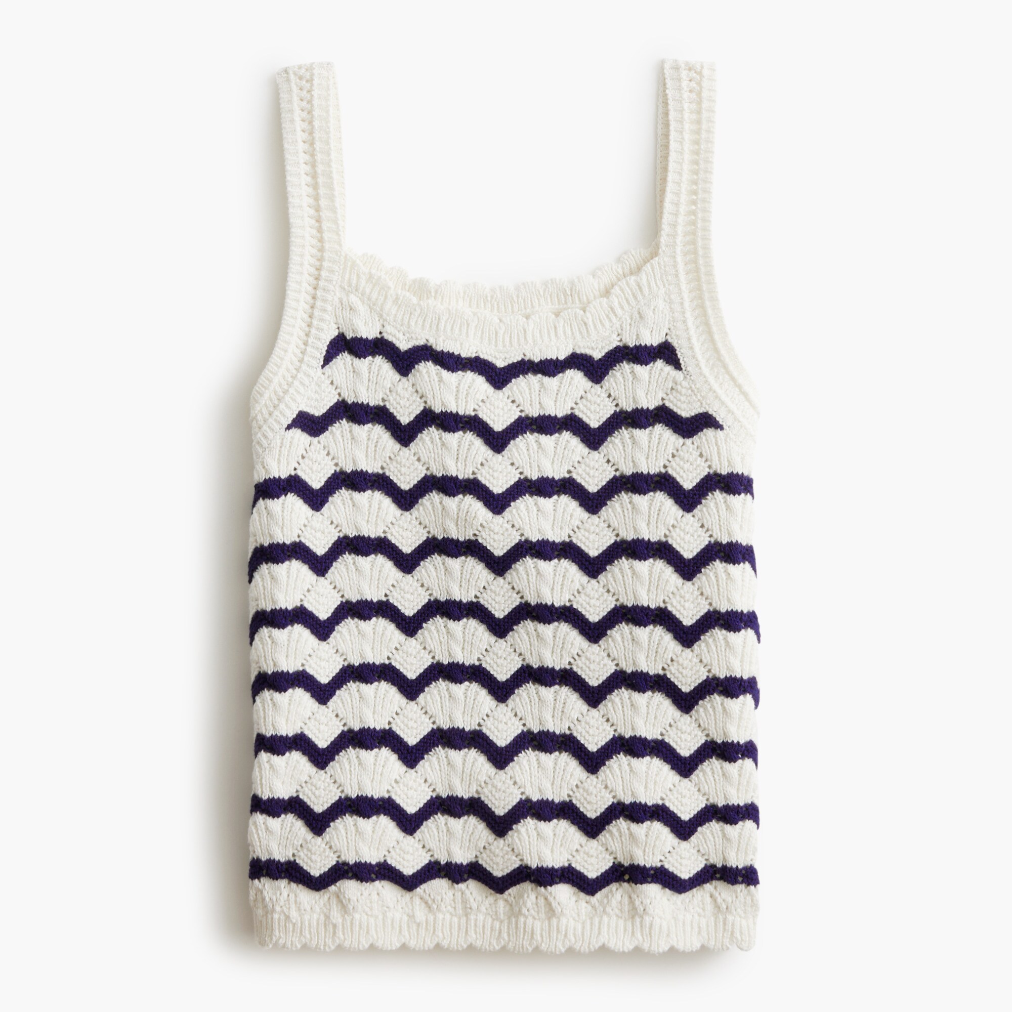 Striped Squareneck Crochet Tank Top For Women | Factory