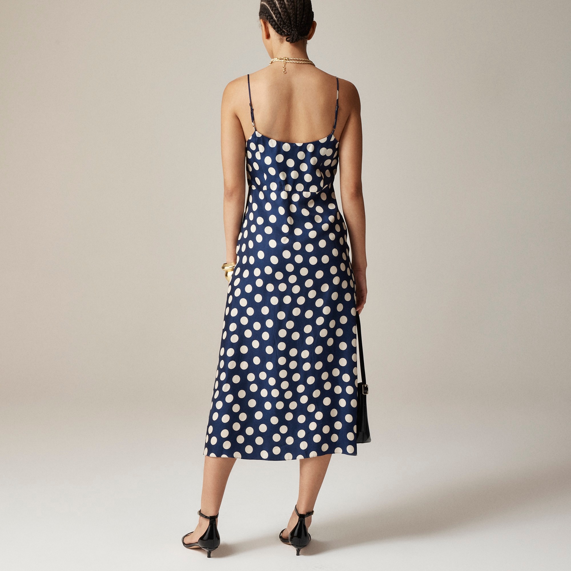 Natasha slip dress in polka-dot print