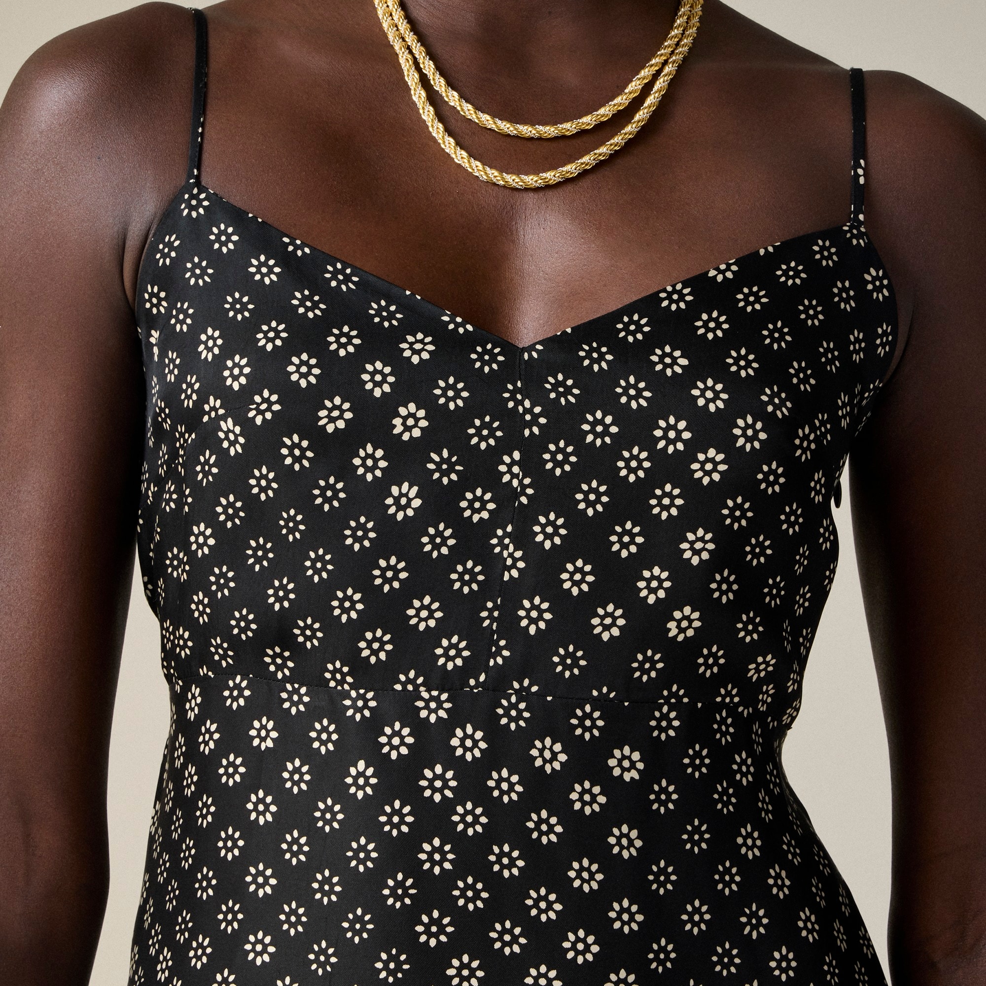 Slip dress in block print