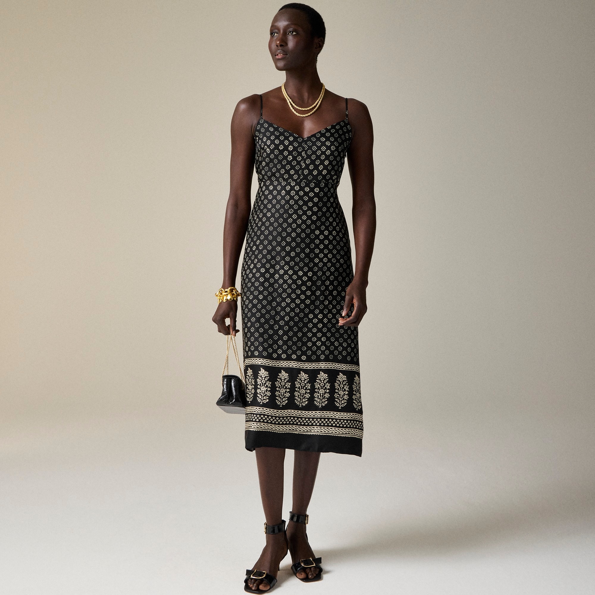 womens Natasha slip dress in block print