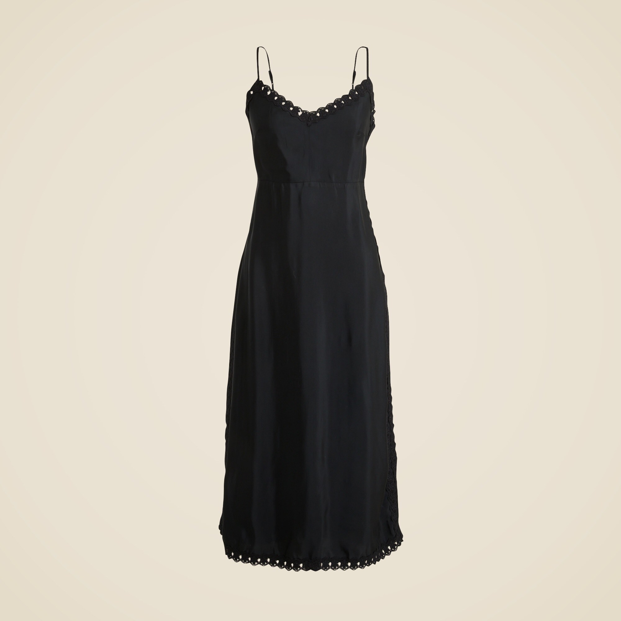 Natasha crochet-trim slip dress