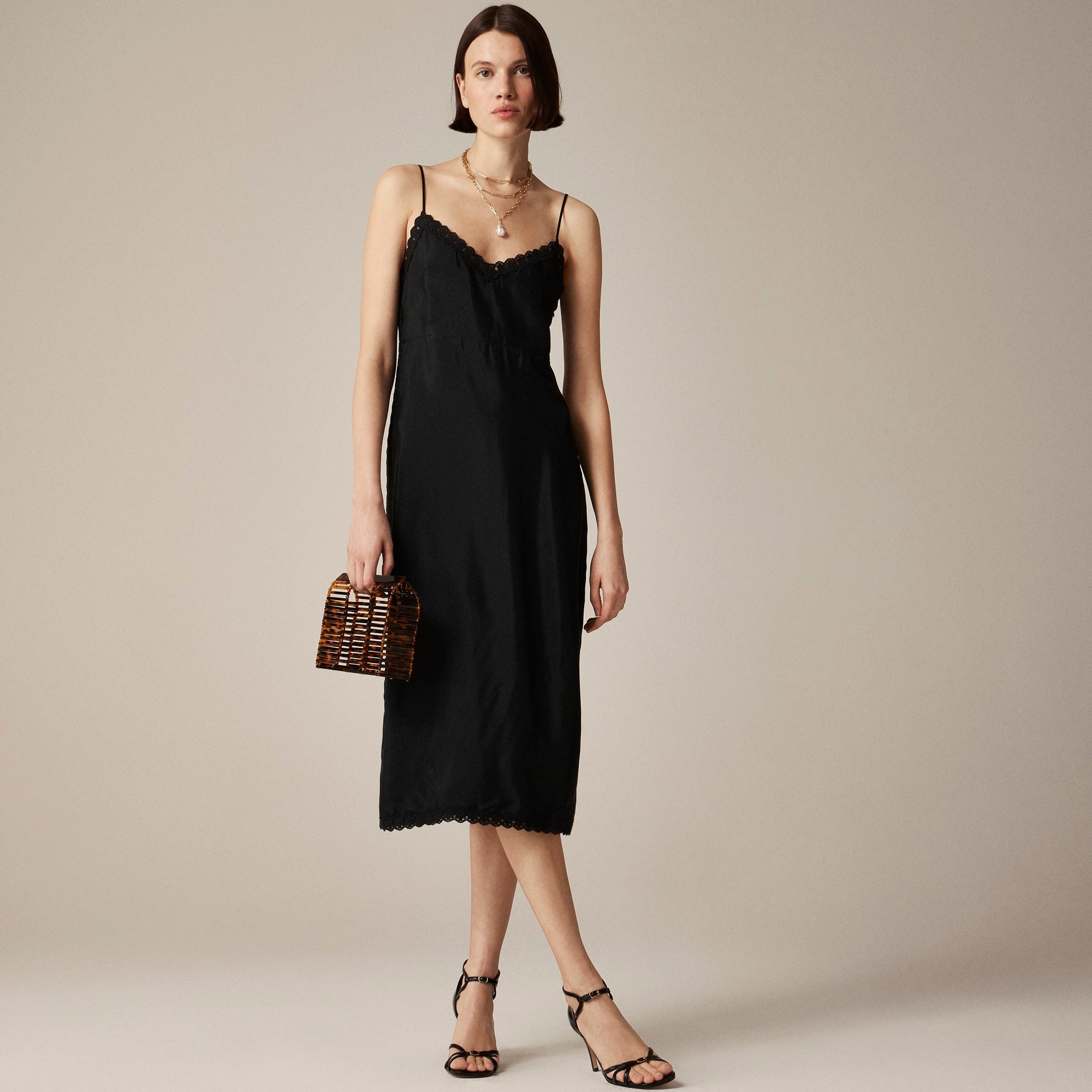 womens Natasha crochet-trim slip dress