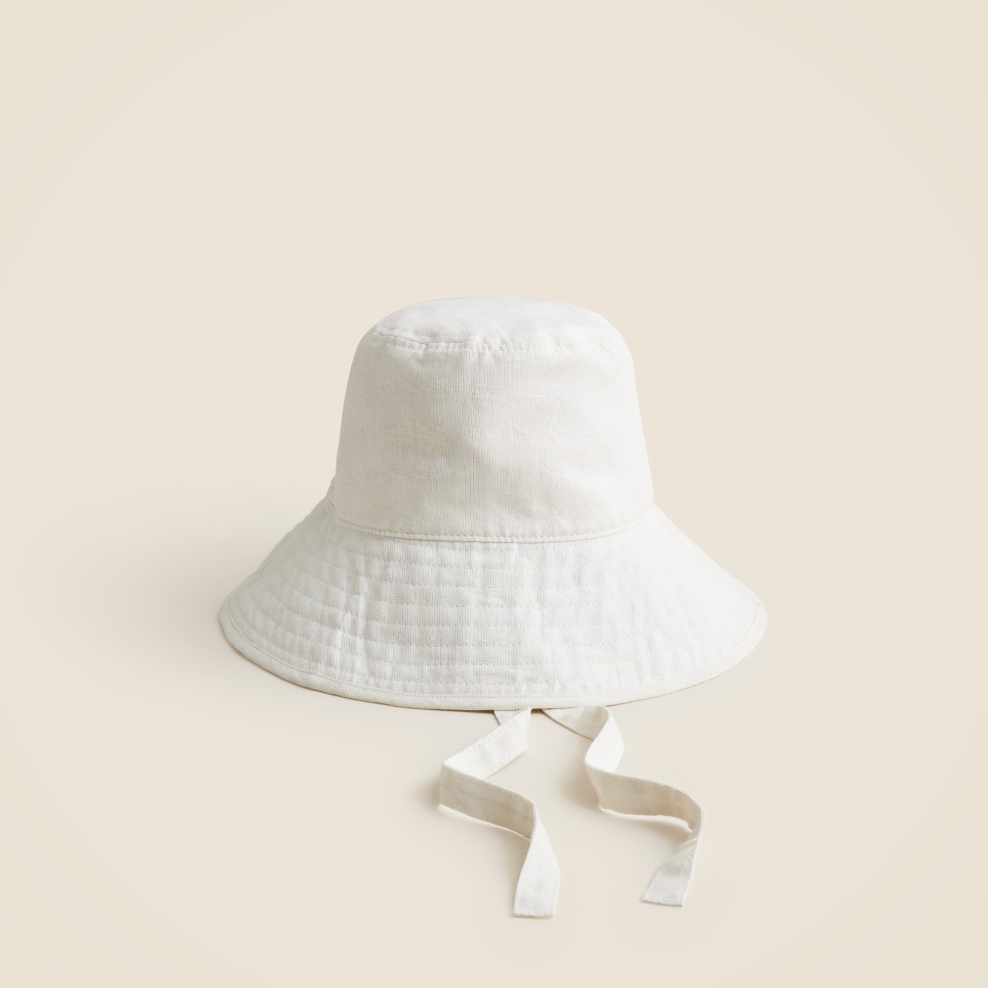 womens Linen bucket hat with ties