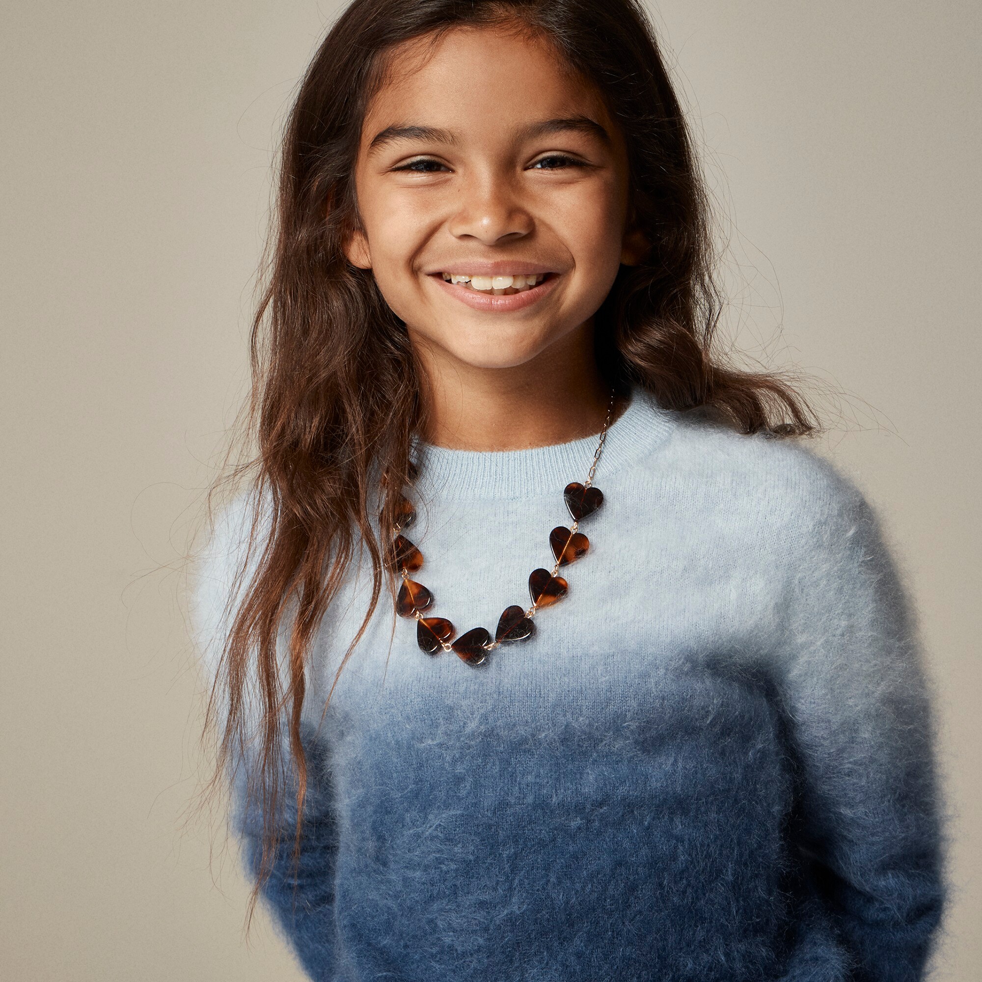 girls Girls' tortoise shell heart necklace