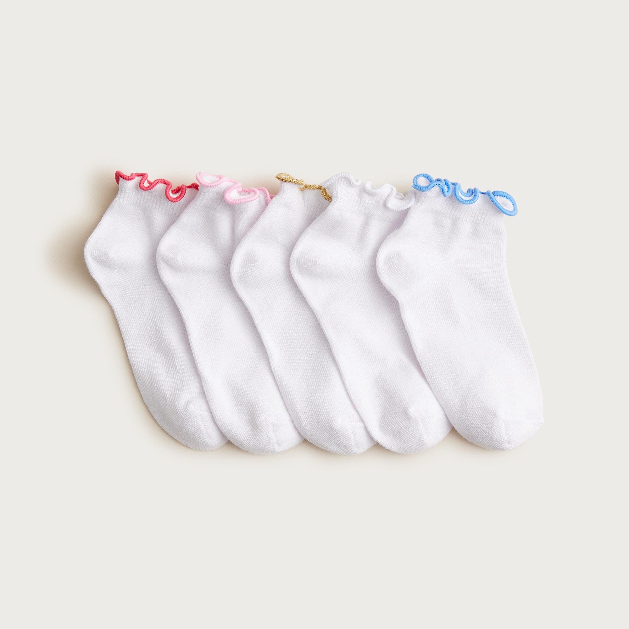 Girls' ruffle ankle socks five-pack