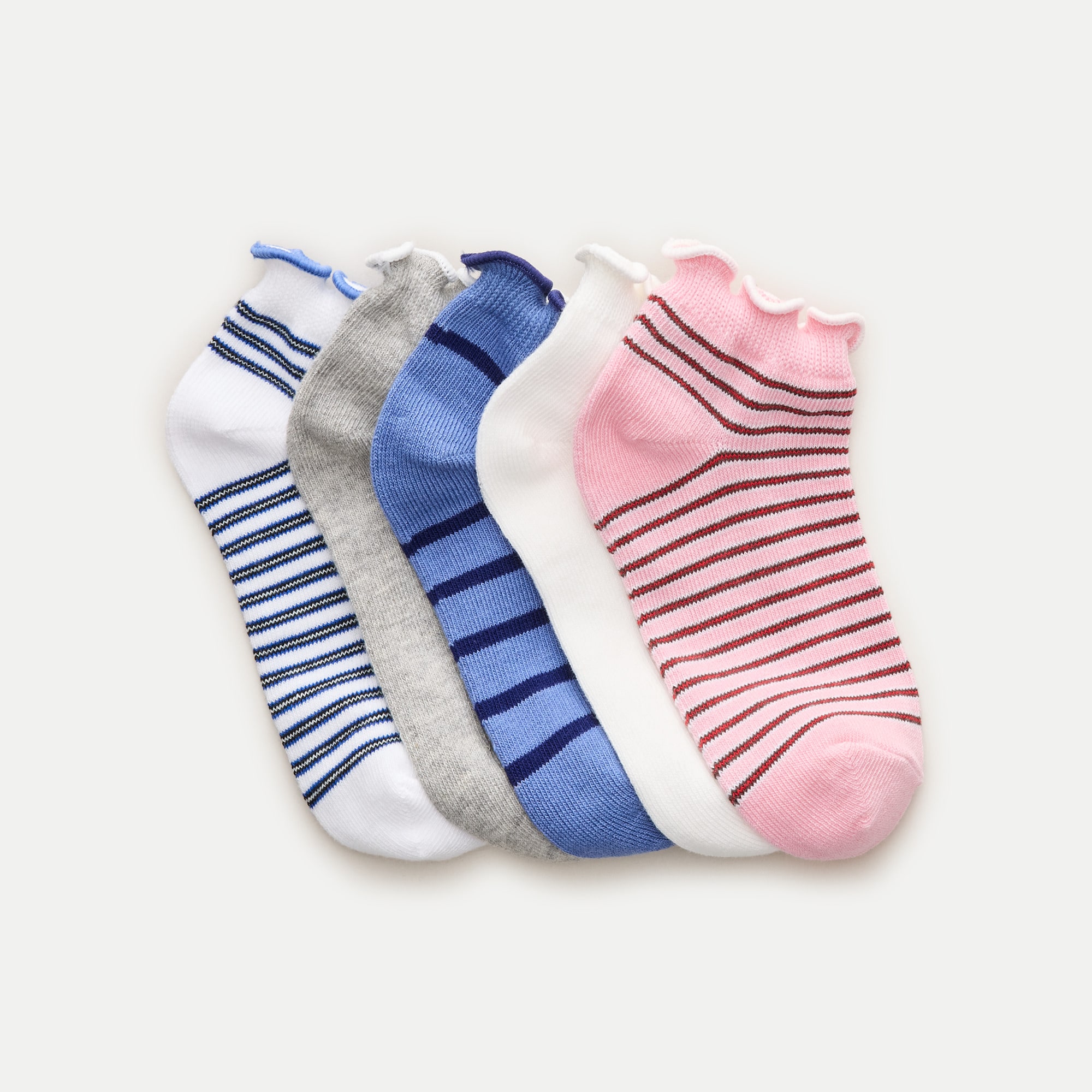 Girls' ruffle ankle socks five-pack