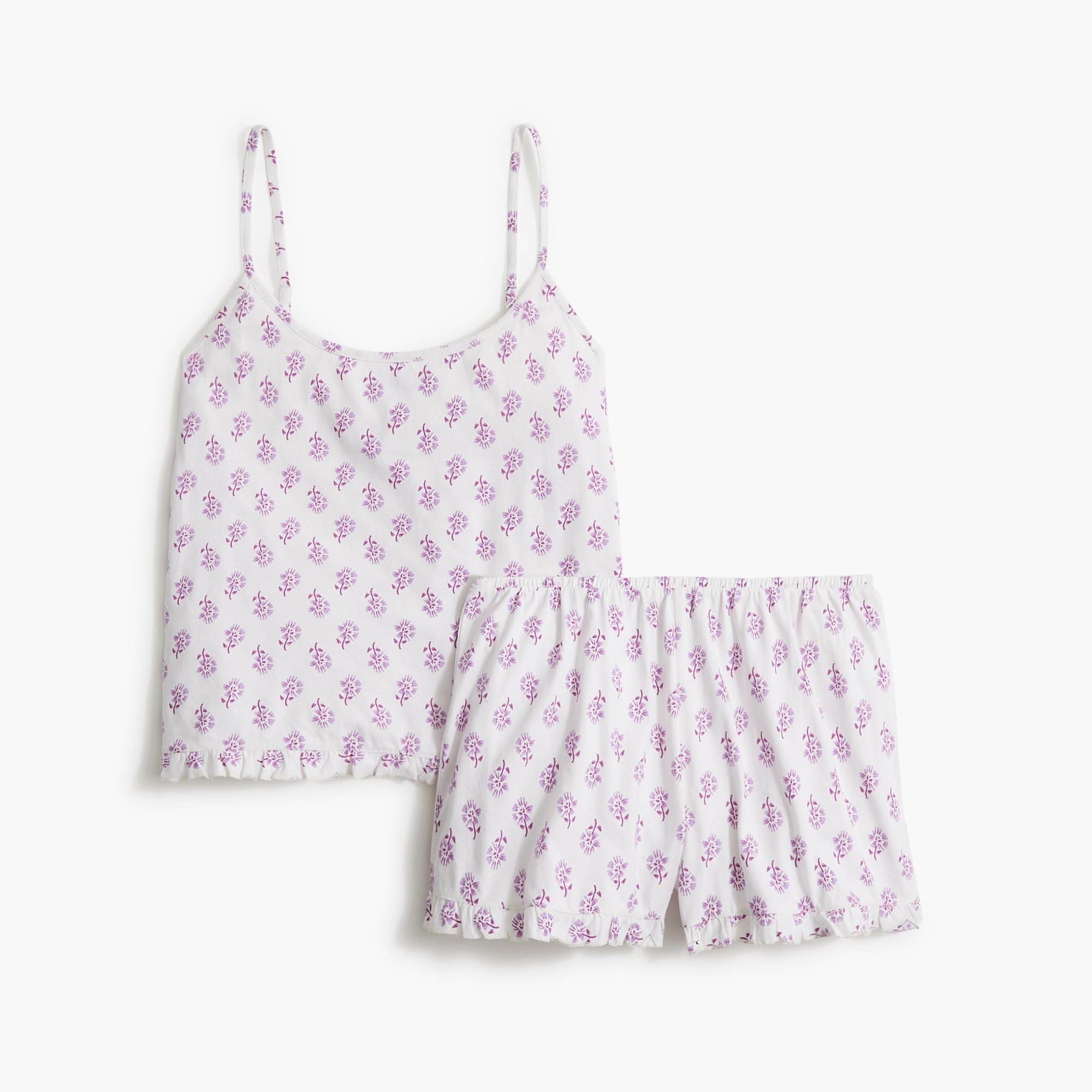womens Knit ruffle pajama set