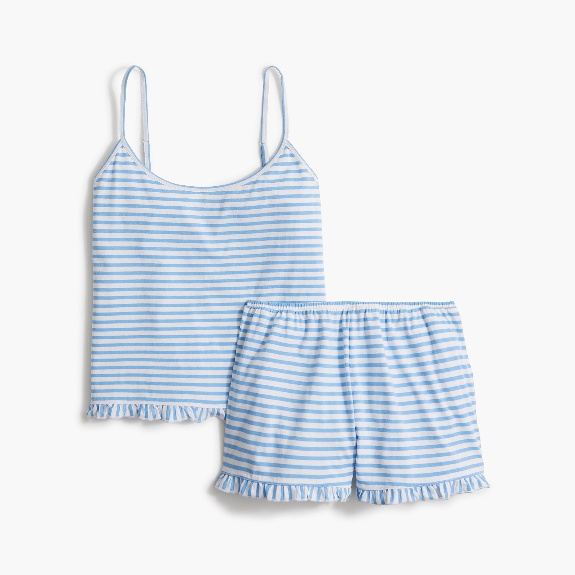knit ruffle pajama set for women