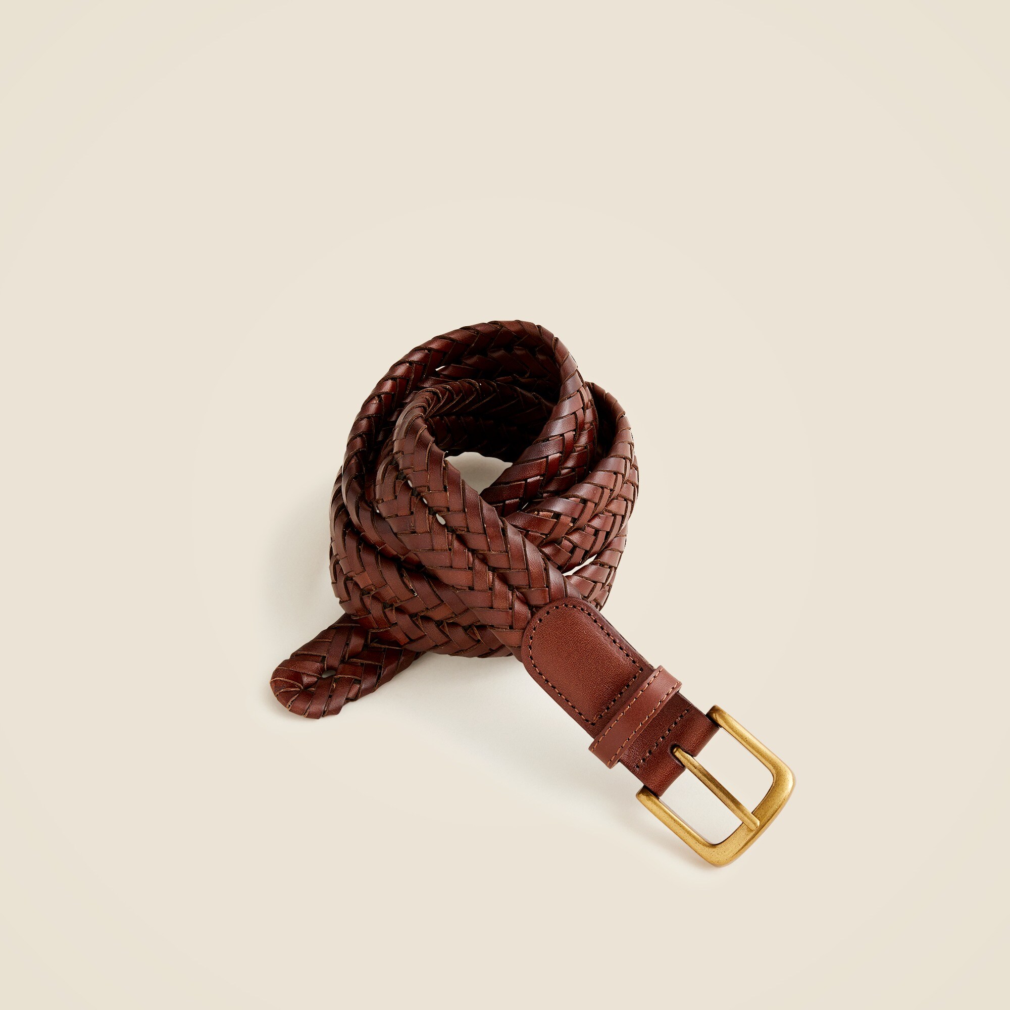 Braided leather belt
