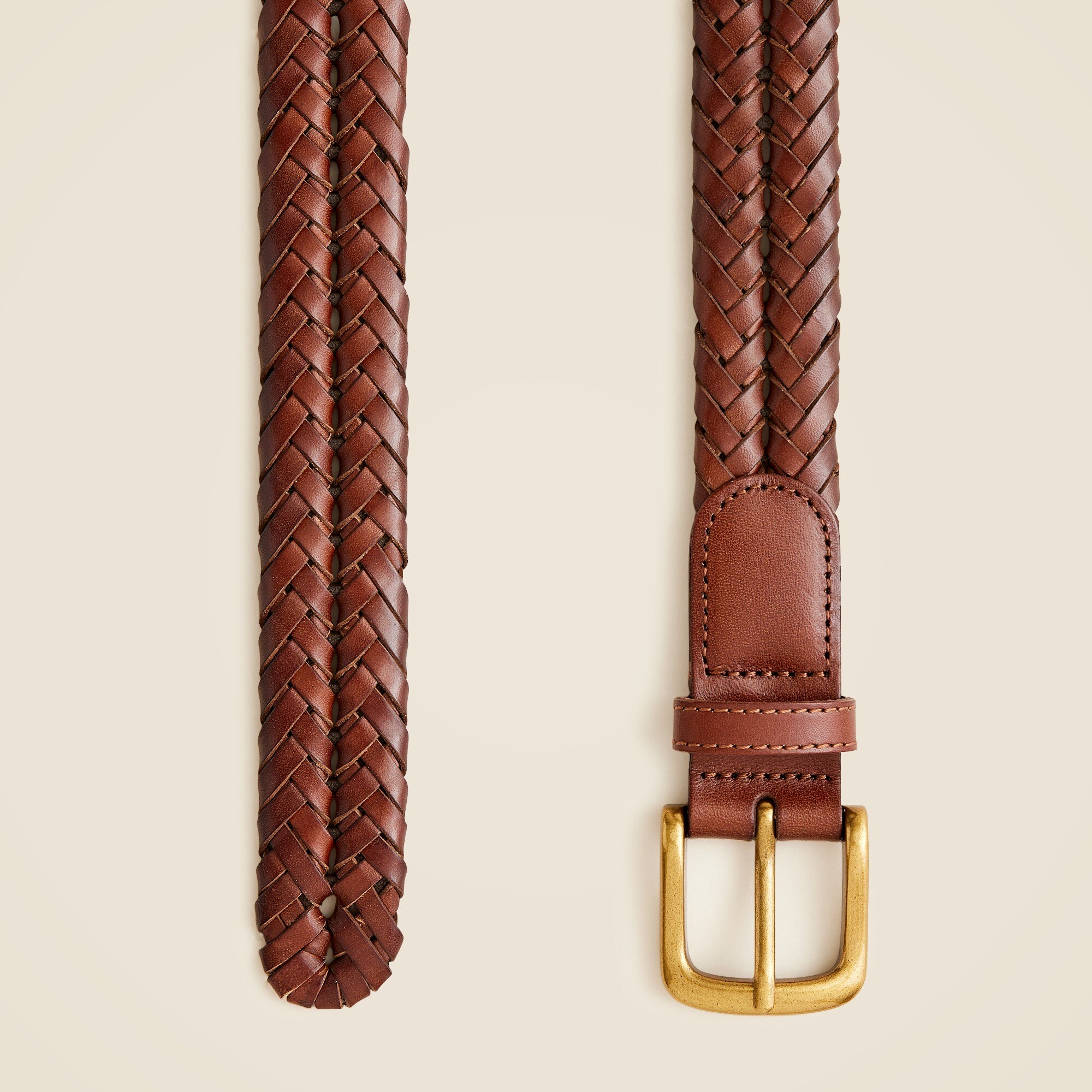 Braided leather belt