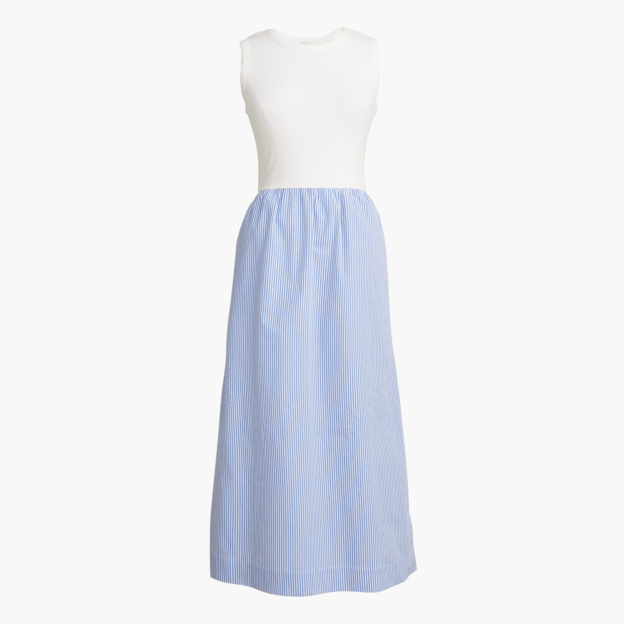 Striped ribbed-knit mixy dress