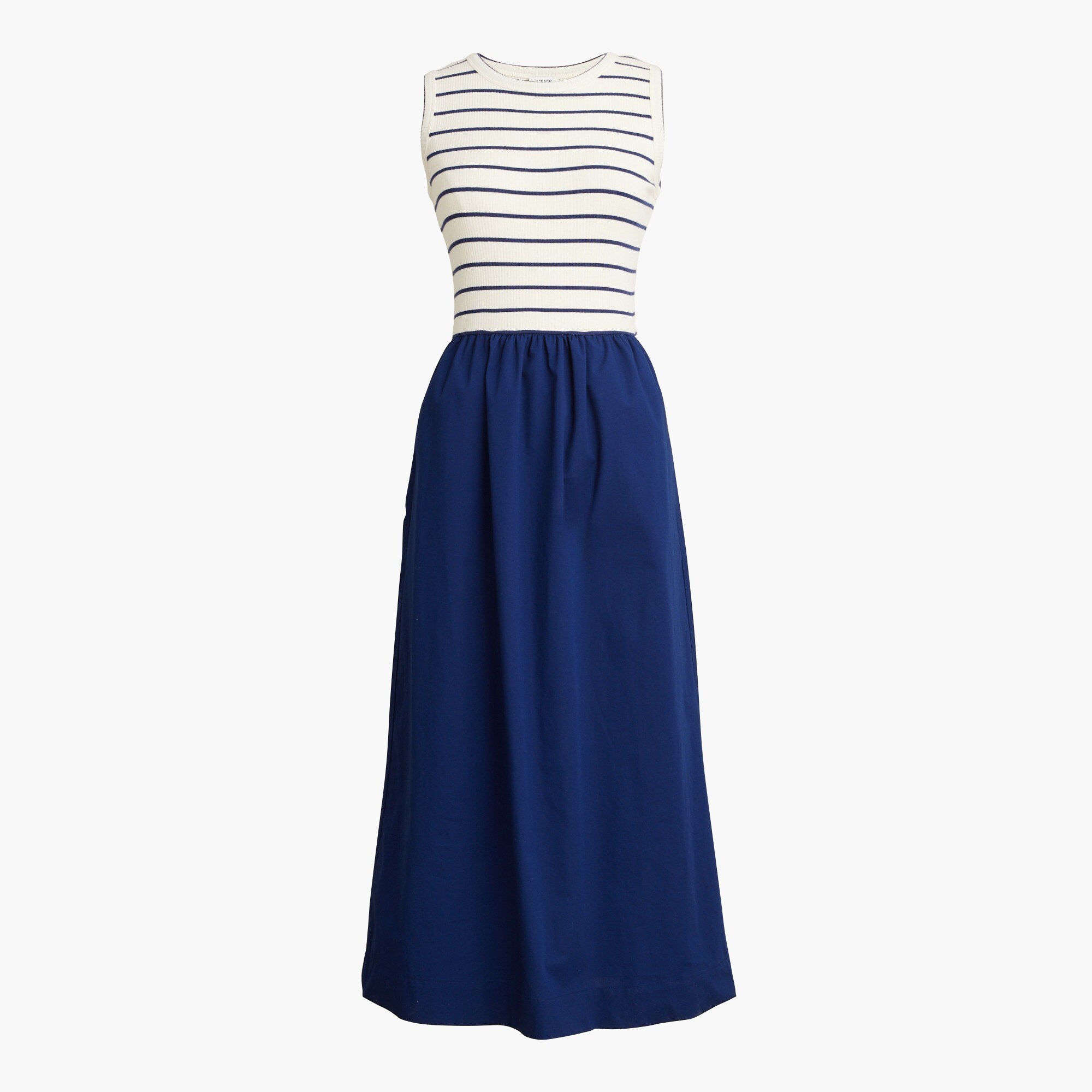 womens Striped ribbed-knit mixy dress
