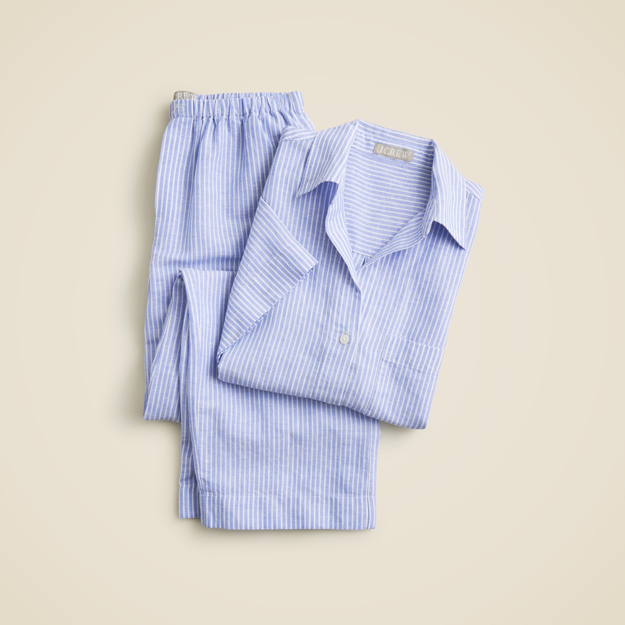 womens Linen-cotton blend pajama pant set